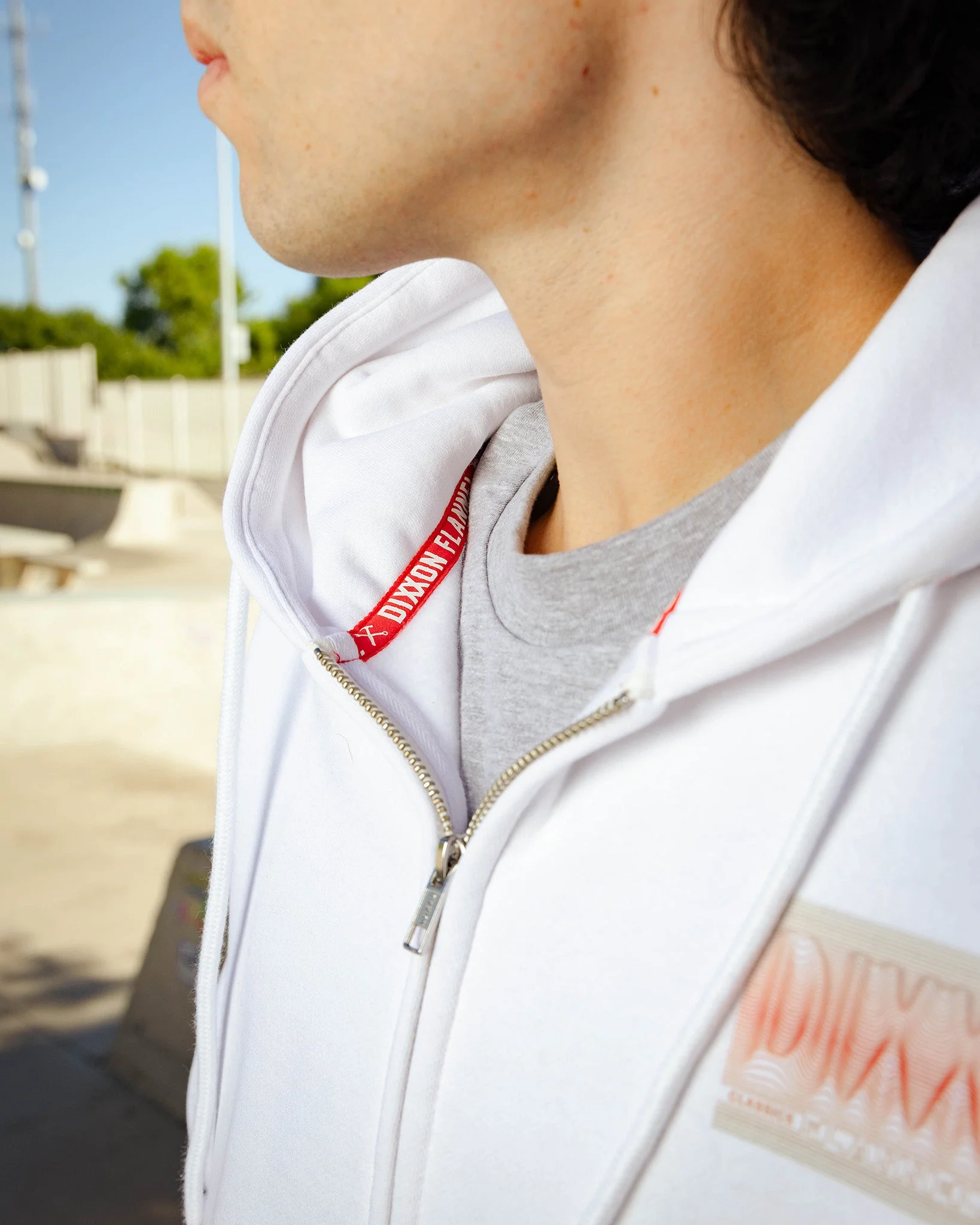 Red Epicenter Zip Up Hoodie - White - Image 6