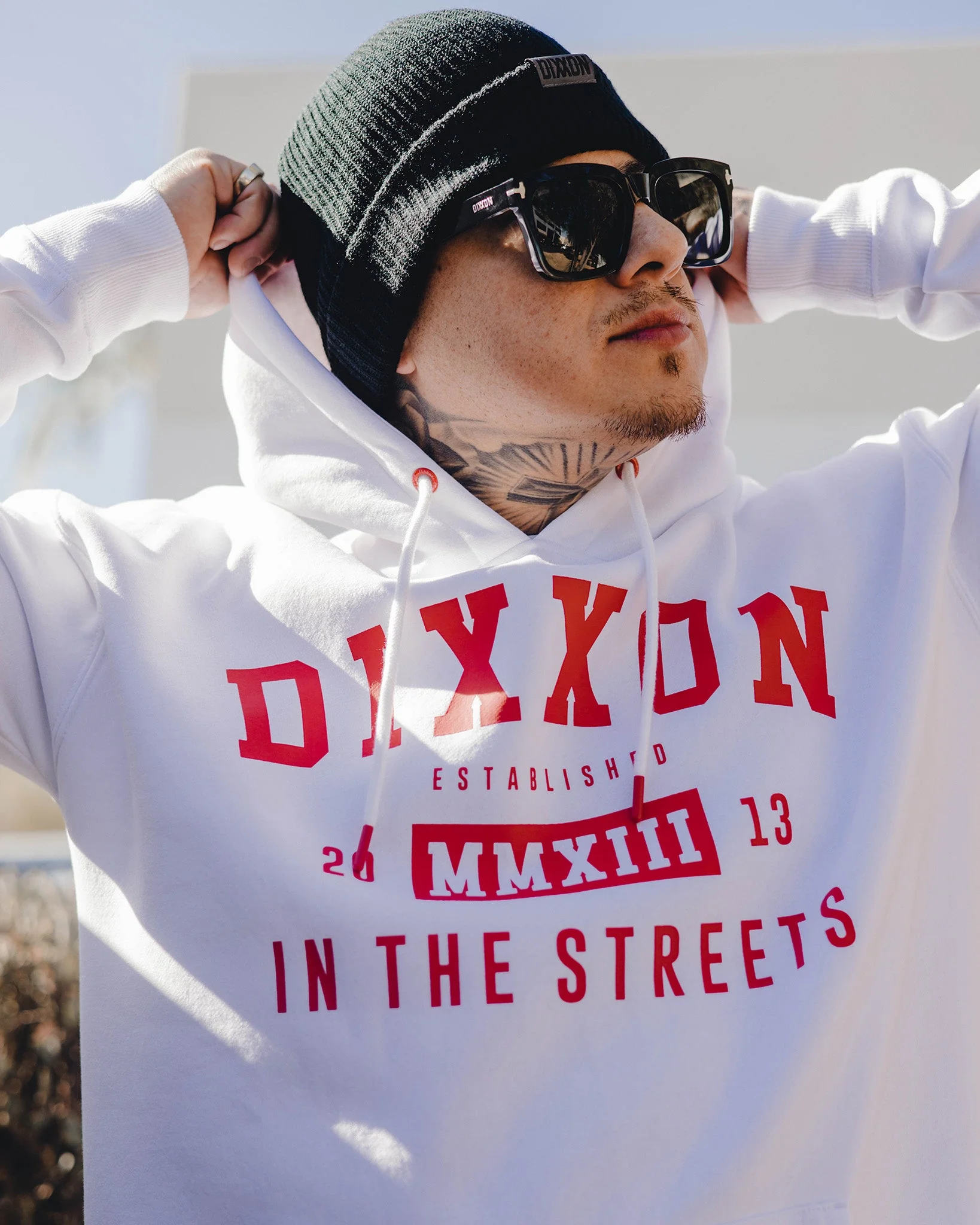 Red In The Streets Pullover Hoodie - White - Image 4