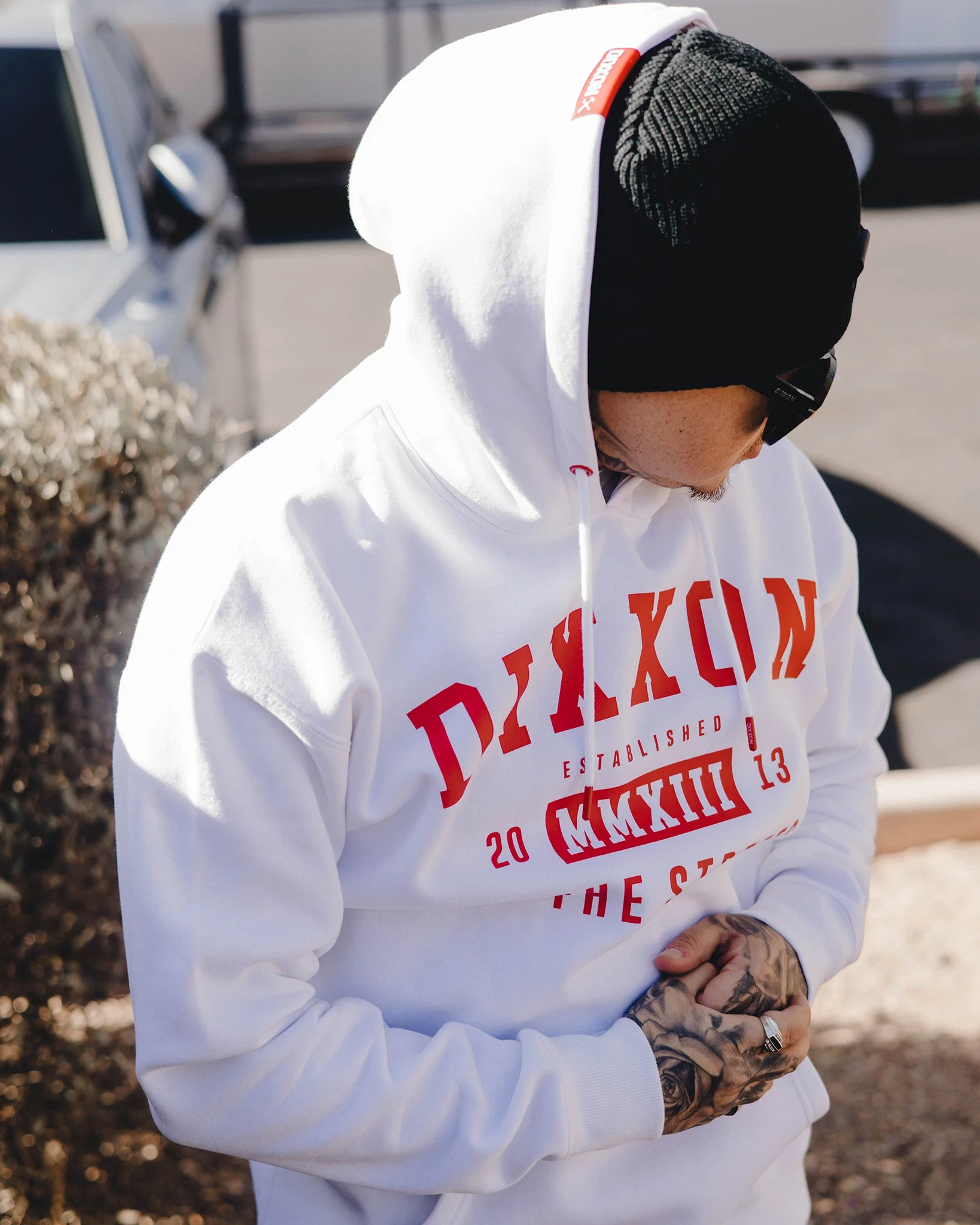 Red In The Streets Pullover Hoodie - White - Image 5