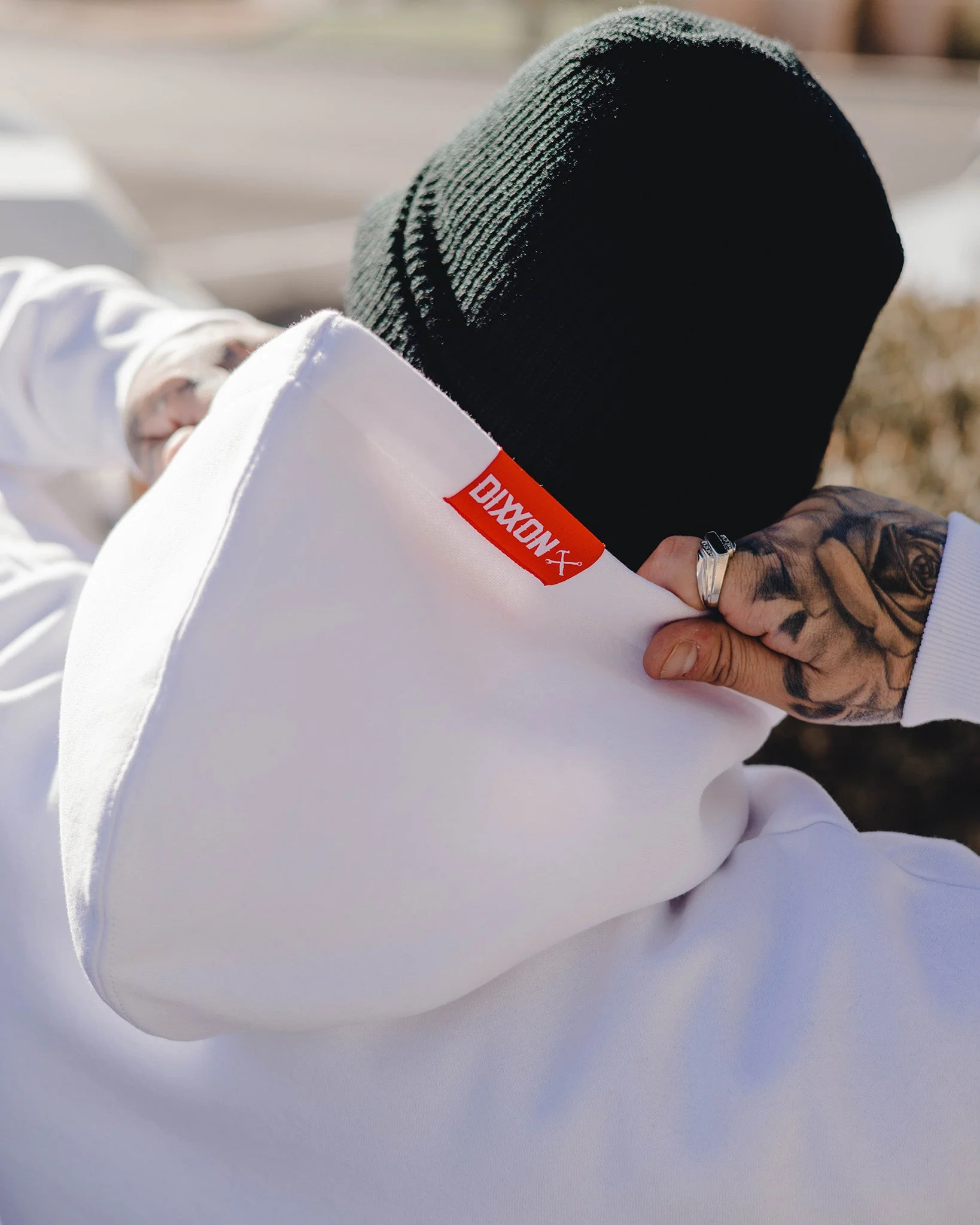 Red In The Streets Pullover Hoodie - White - Image 6