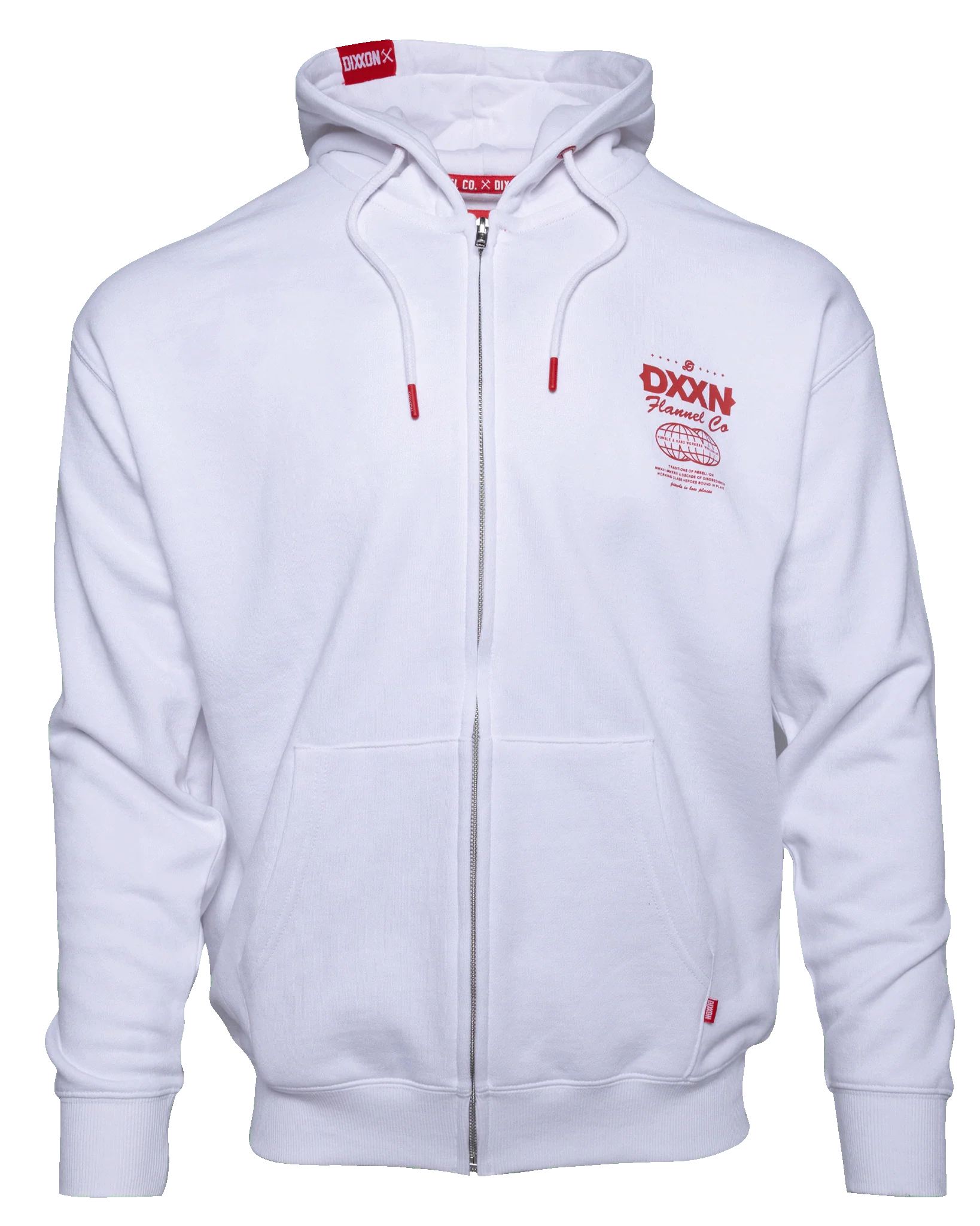Red Tech Zip Up Hoodie - White - Image 2