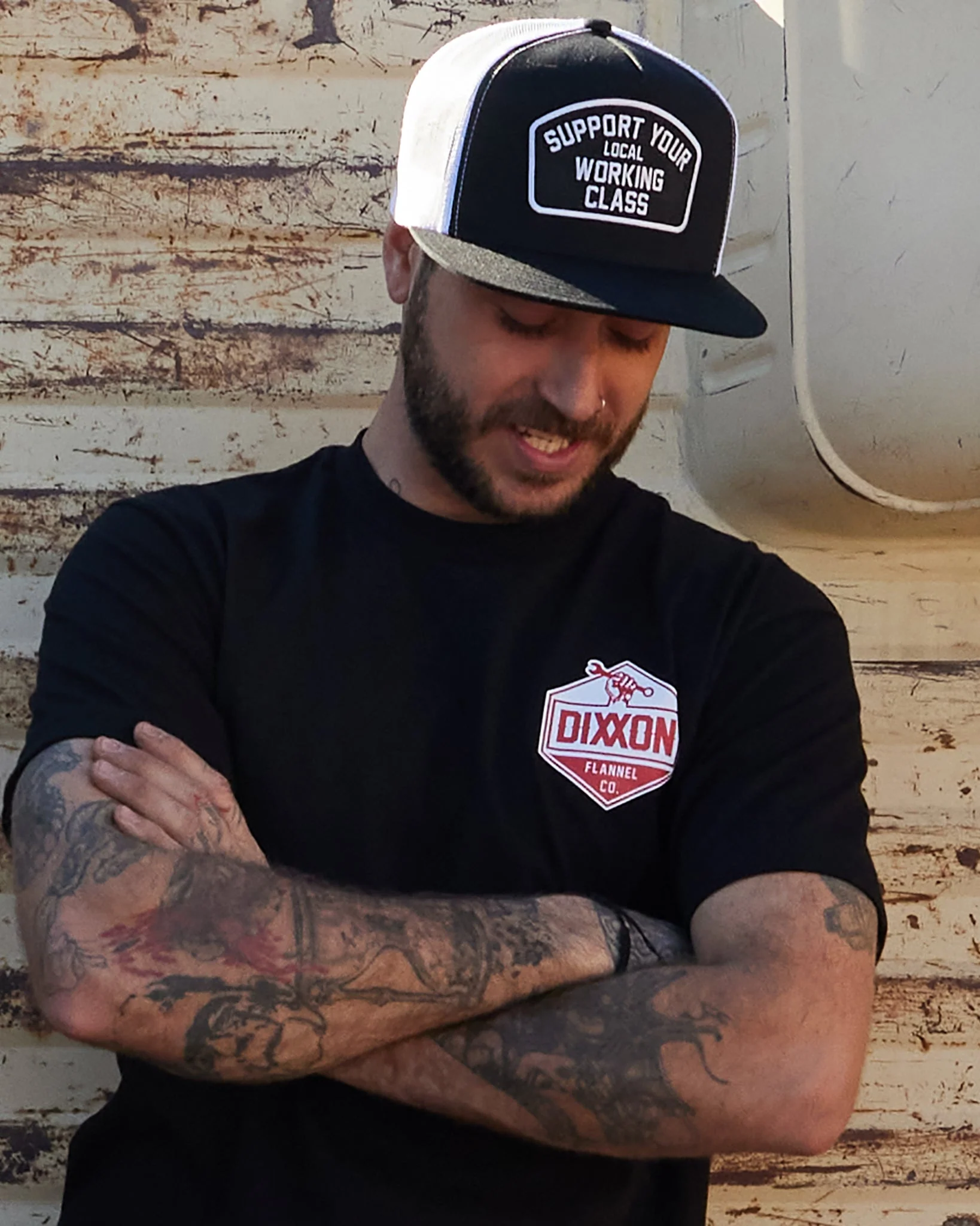 Red & White Working Class T-Shirt - Black - Image 4