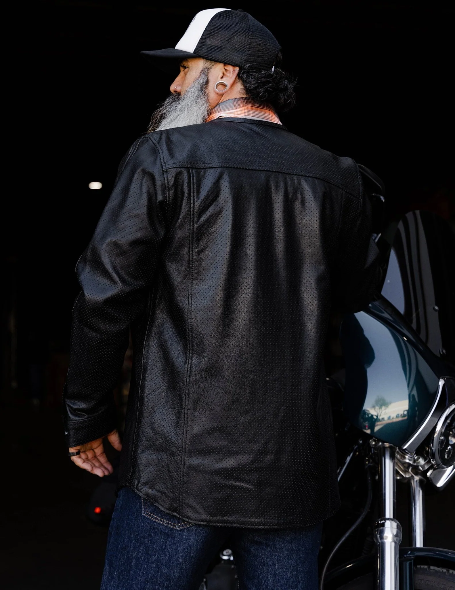 Reno Perforated Leather Shirt - Image 3