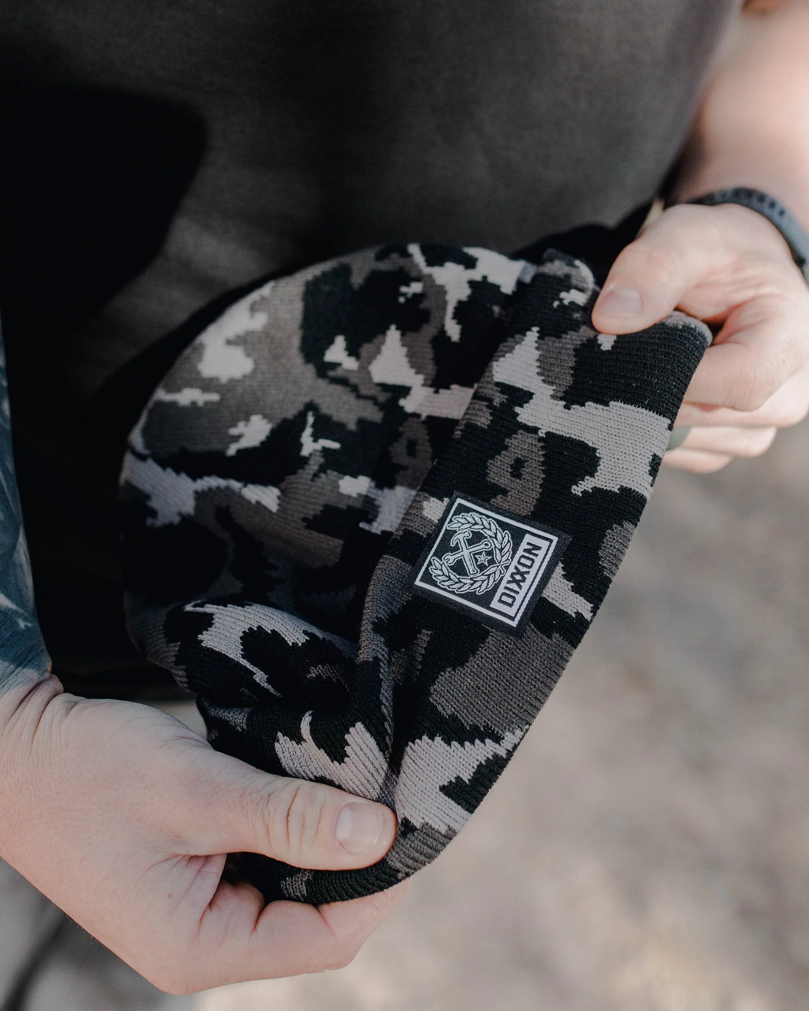 Ribbed Beanie - Black Camo - Image 2