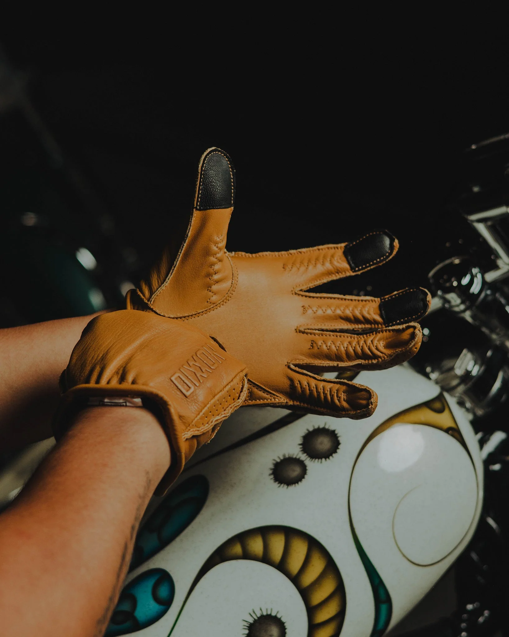 Roper Leather Moto Gloves - Deerskin - Image 3