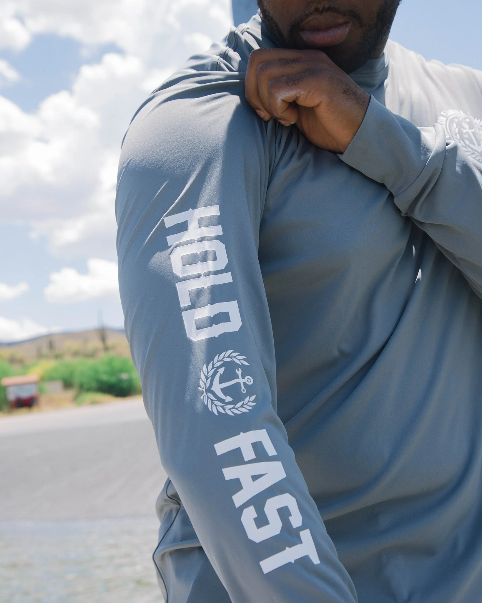 Salty Crest UV Long Sleeve T-Shirt - Gray - Image 5