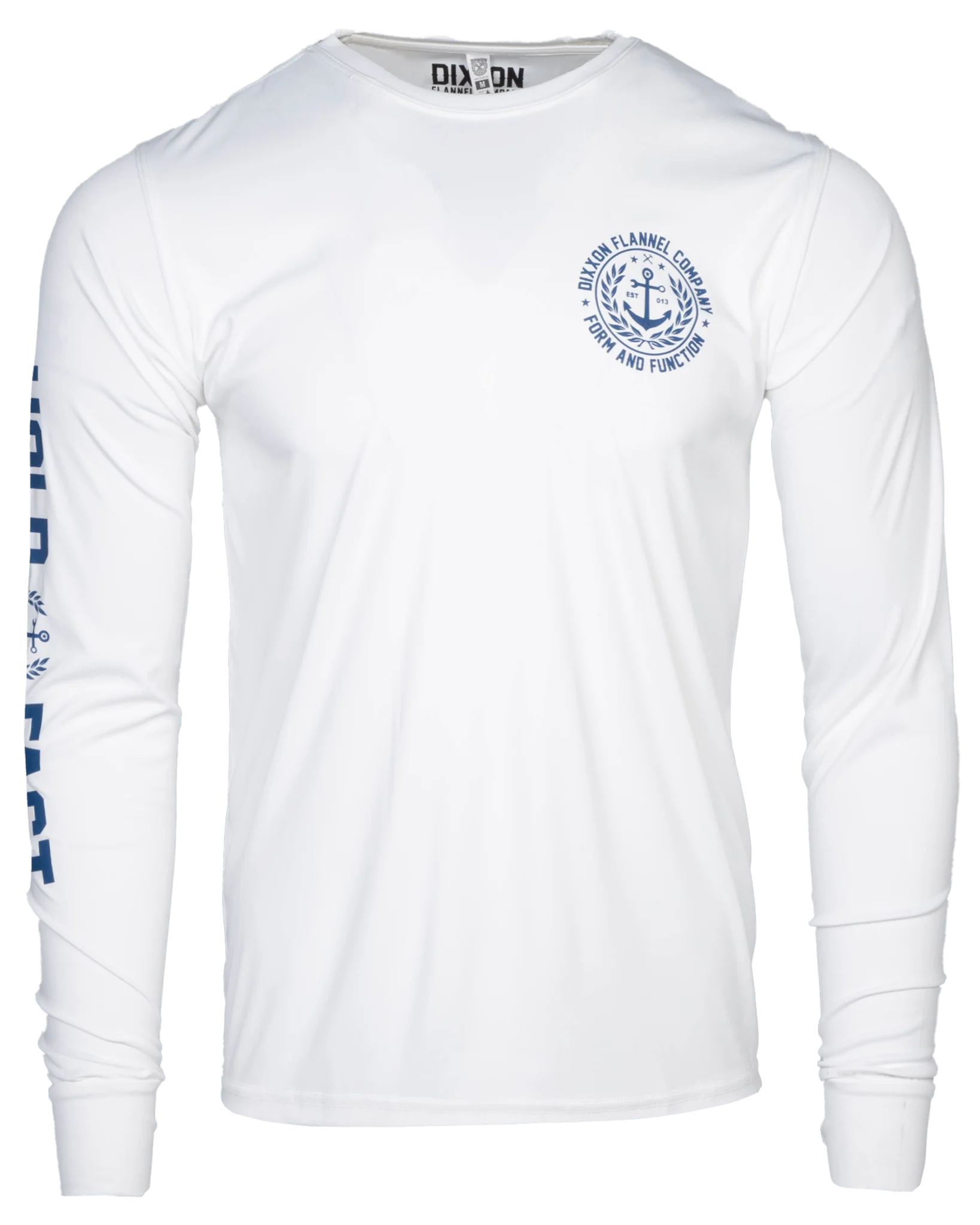 Salty Crest UV Long Sleeve T-Shirt - White & Blue - Image 3