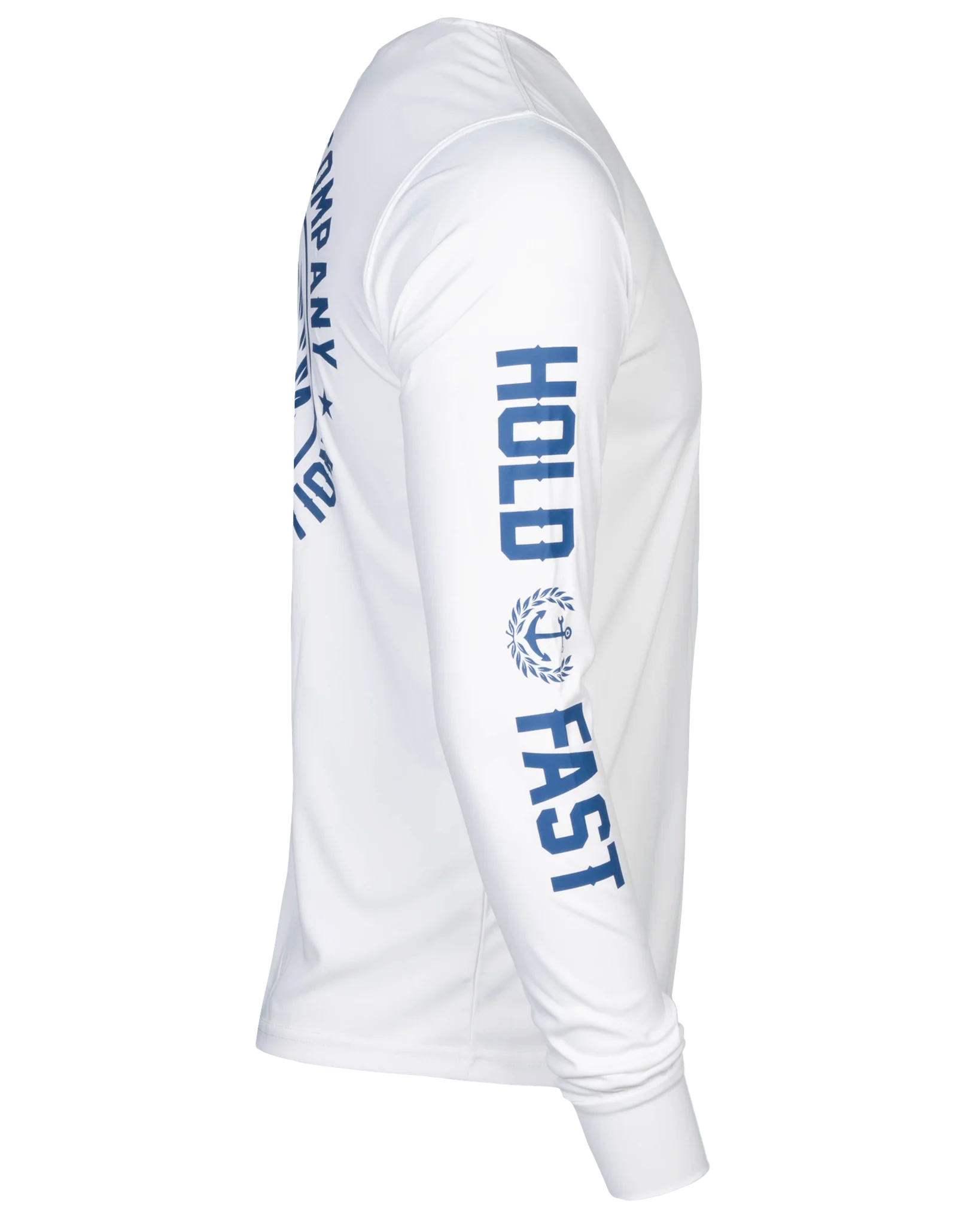 Salty Crest UV Long Sleeve T-Shirt - White & Blue - Image 4