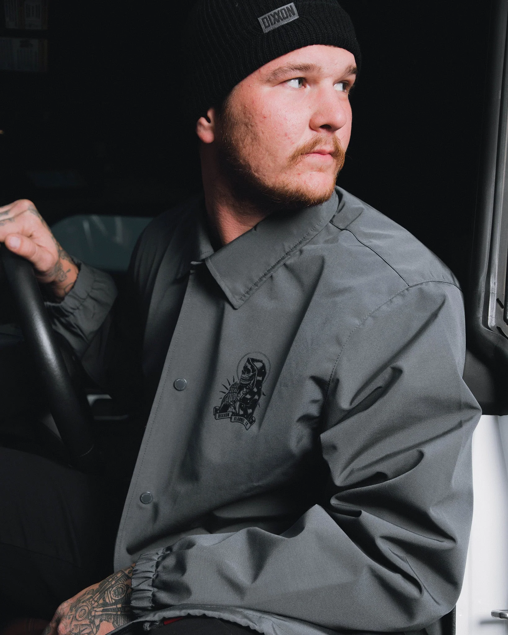 Santa Muerte Coaches Jacket - Gray - Image 4