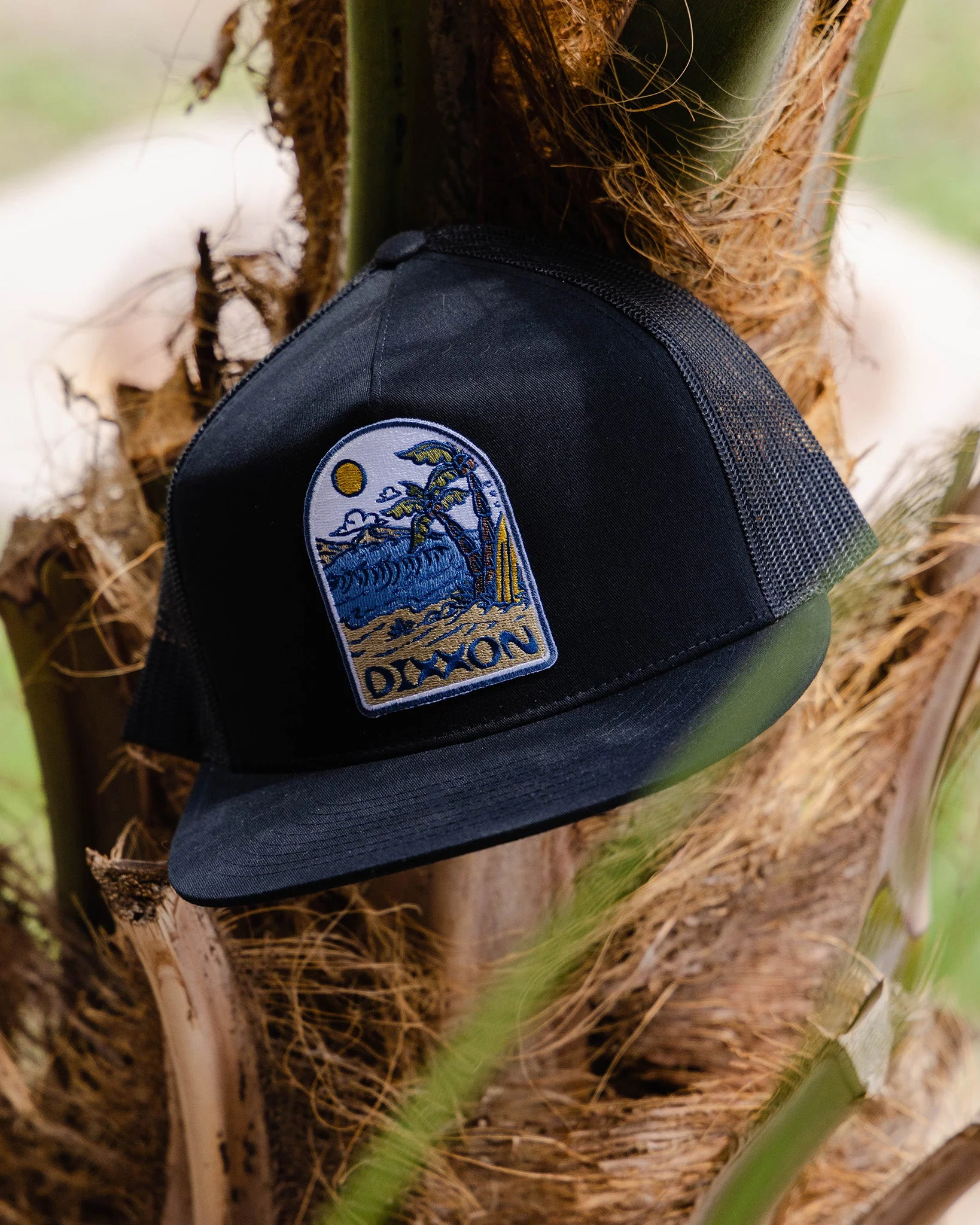 Seaside Flat Bill Trucker Snapback - Blue & Tan - Image 3