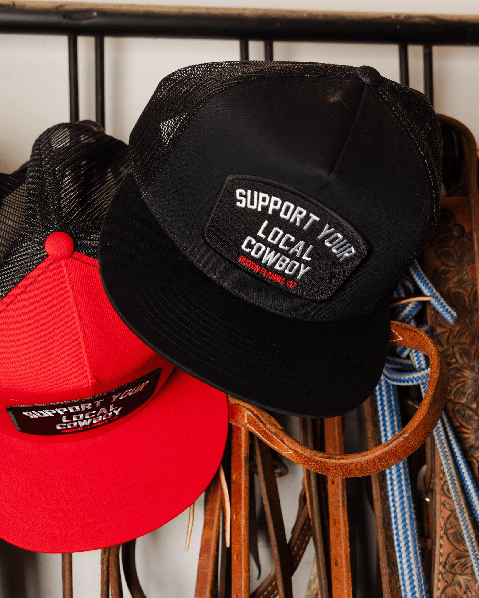 Support Your Local Cowboy Flat Bill Trucker Snapback - Image 2