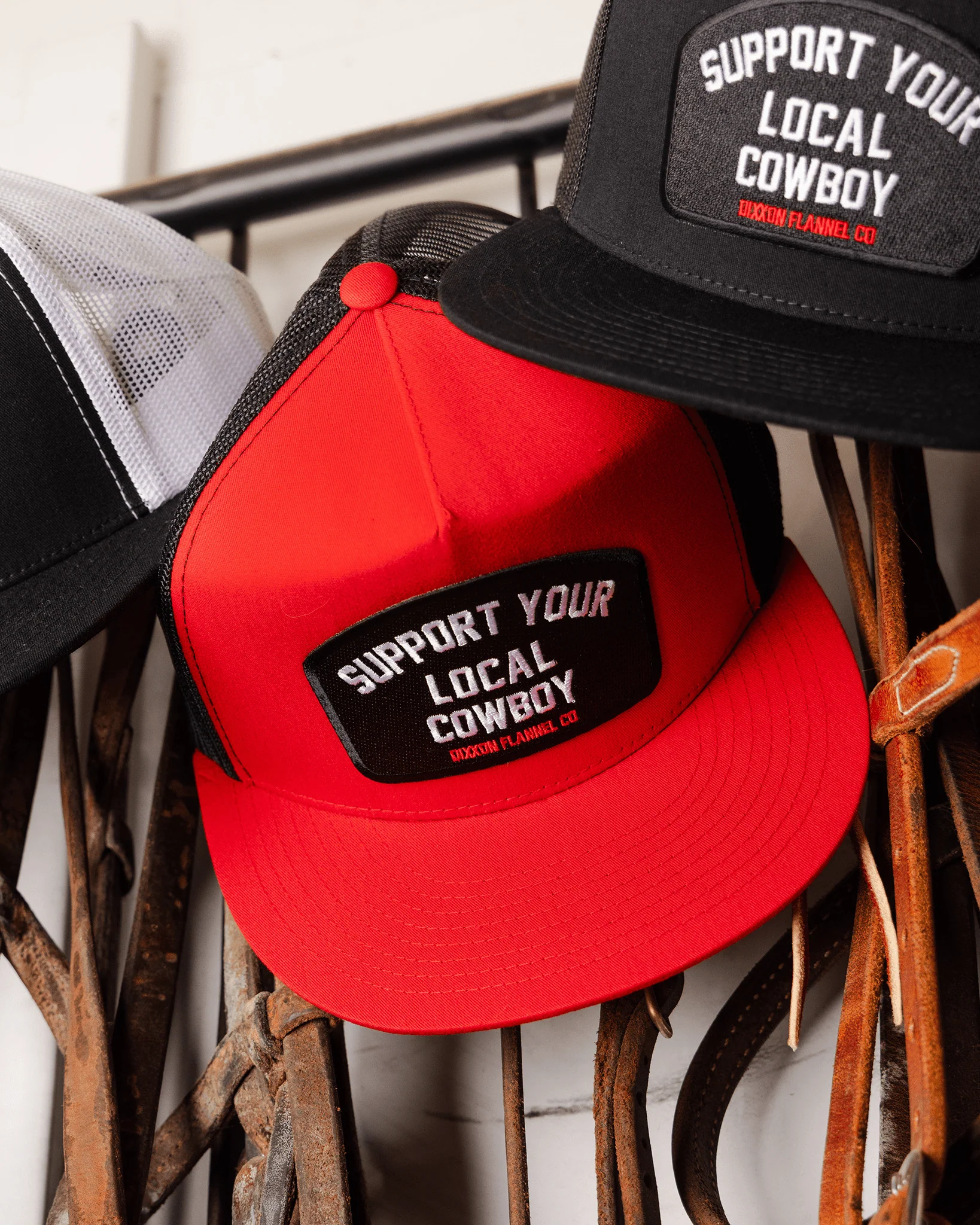 Support Your Local Cowboy Flat Bill Trucker Snapback - Image 5