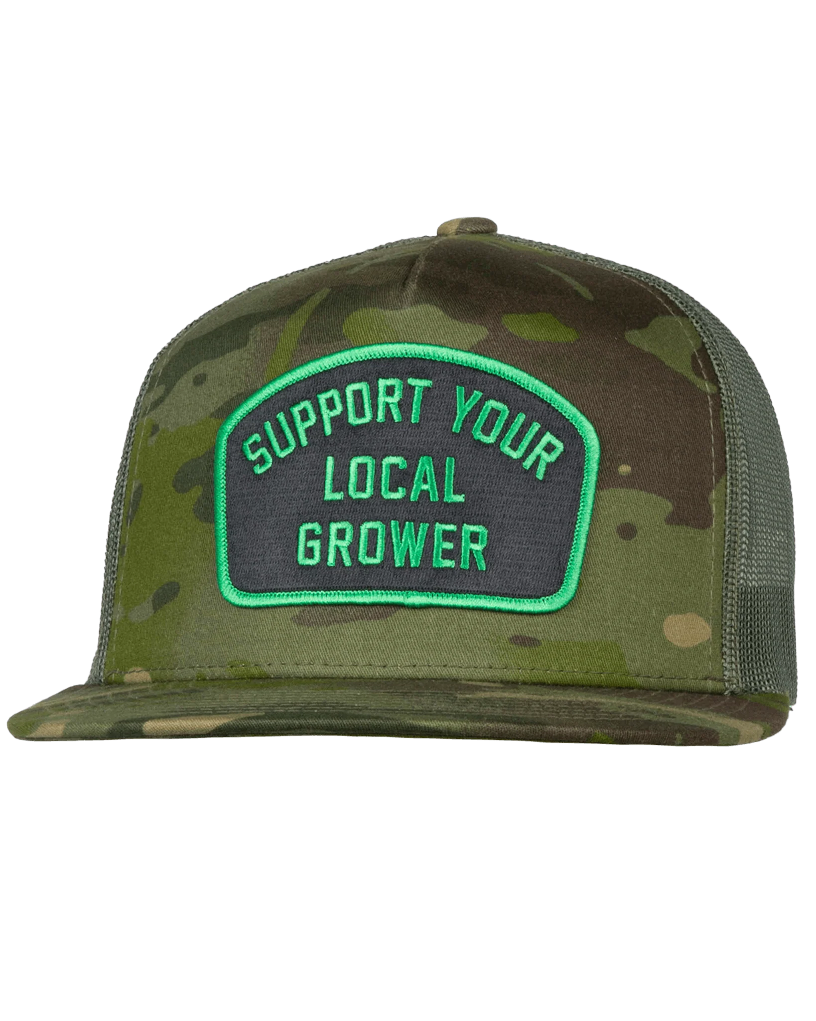 Support Your Local Grower Flat Bill Trucker Snapback - Image 4
