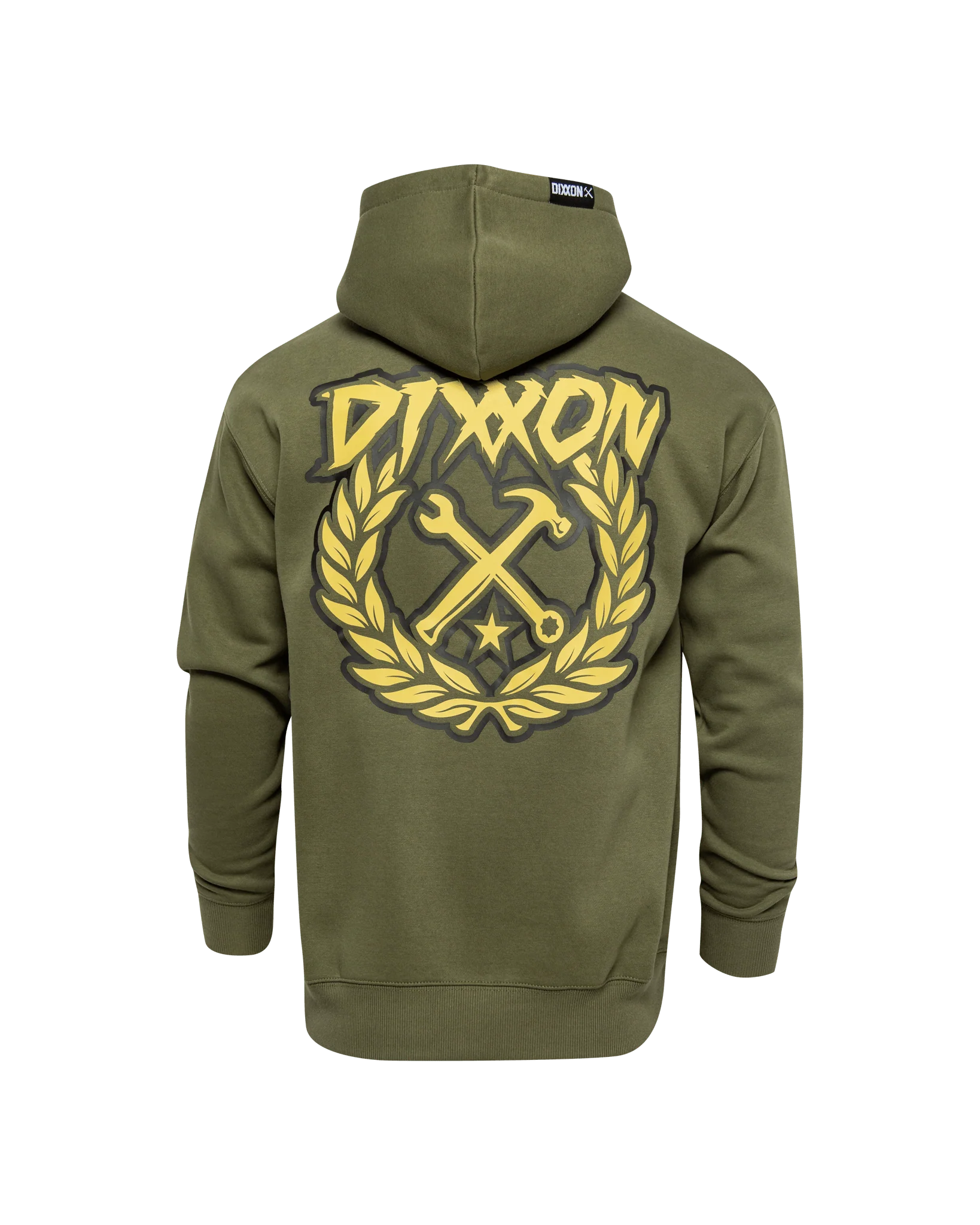 Tan Sketchy Crest Zip Up Hoodie - O.D. Green - Image 2