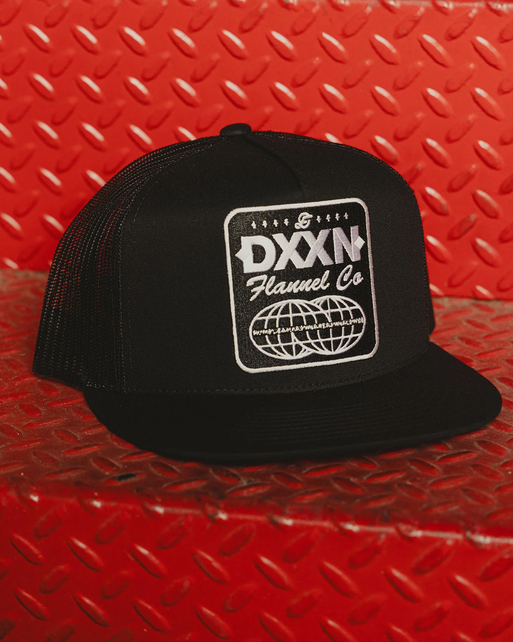 Tech Logo Flat Bill Trucker Snapback - Image 4