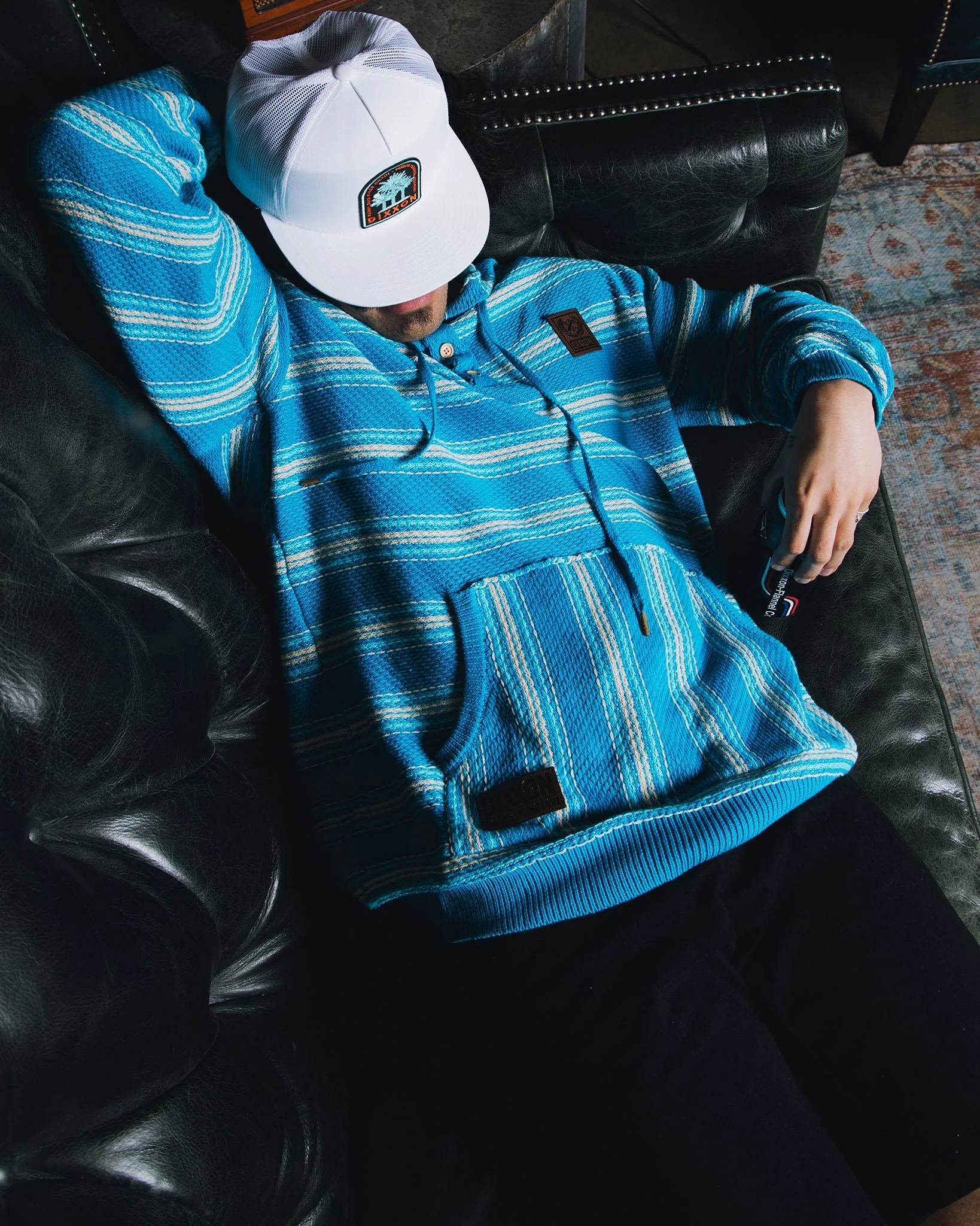 The Smuggler Hoodie - Blue & White - Image 6