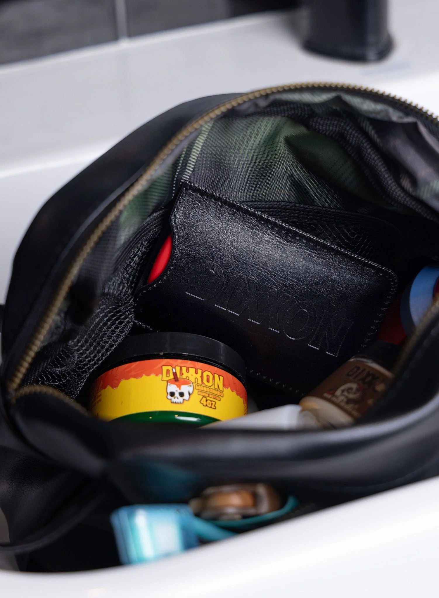 Toiletry Bag - Black Leather - Image 3