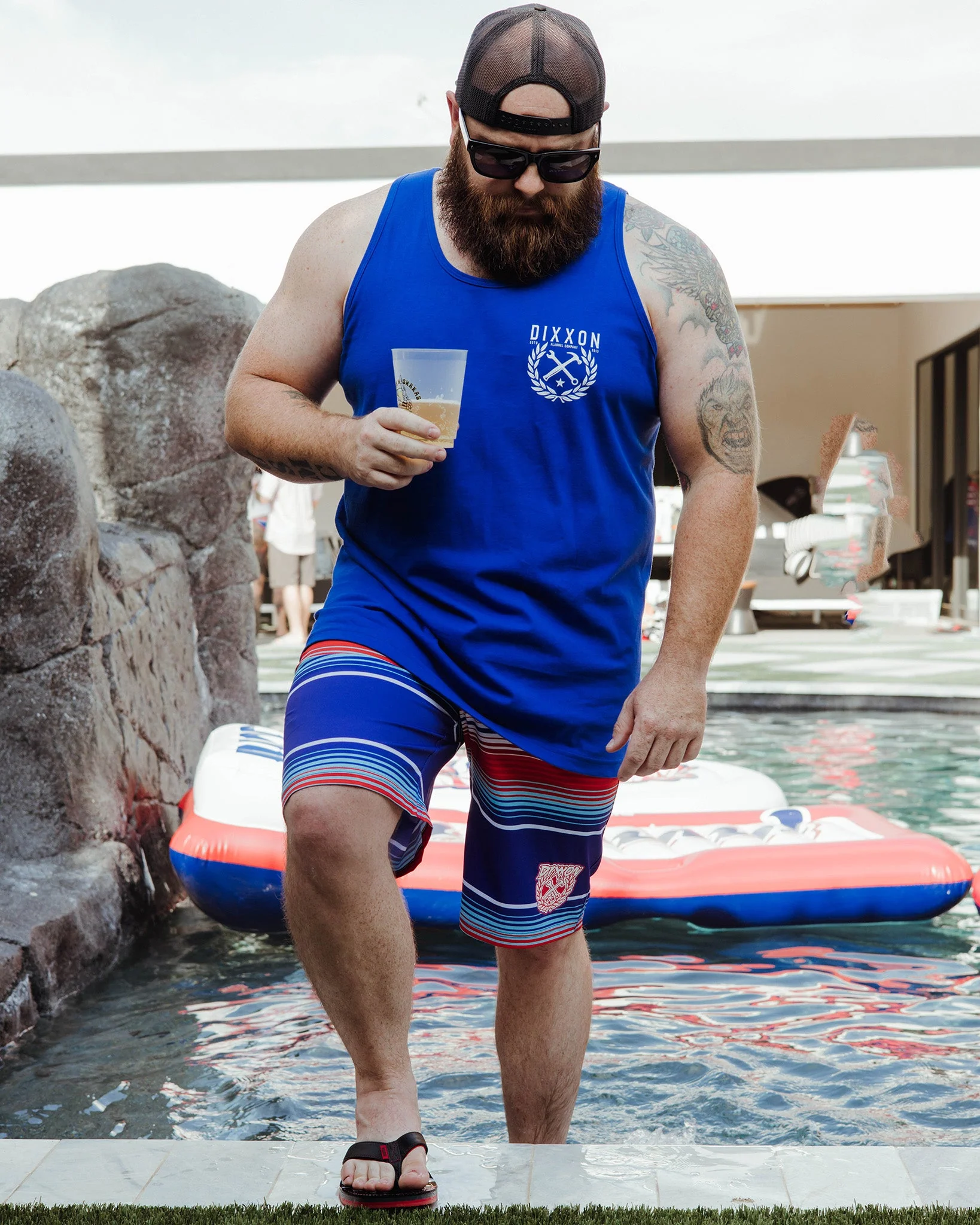 White Tradition Badge Tank - Royal Blue - Image 3