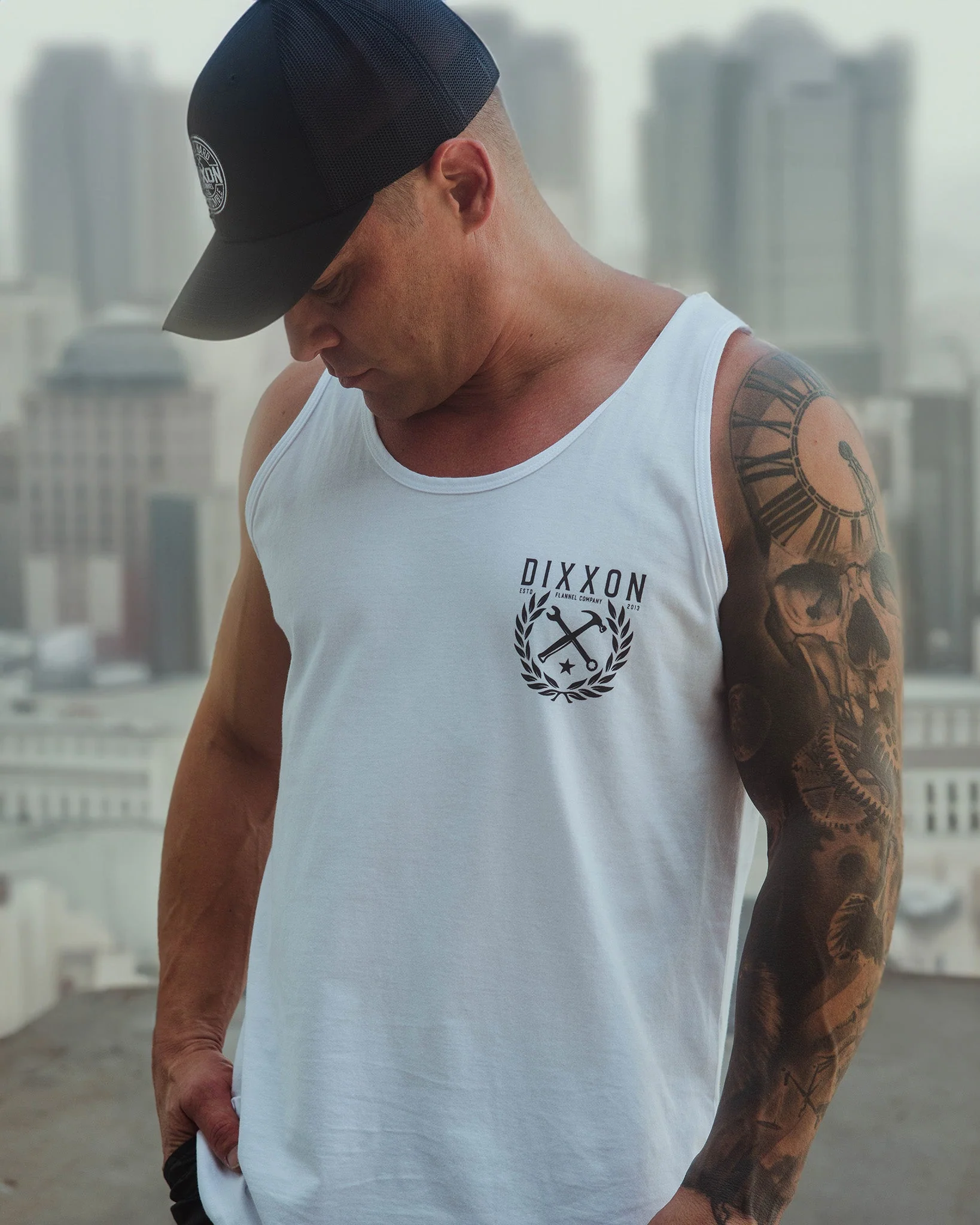 Black Tradition Badge Tank - White - Image 2