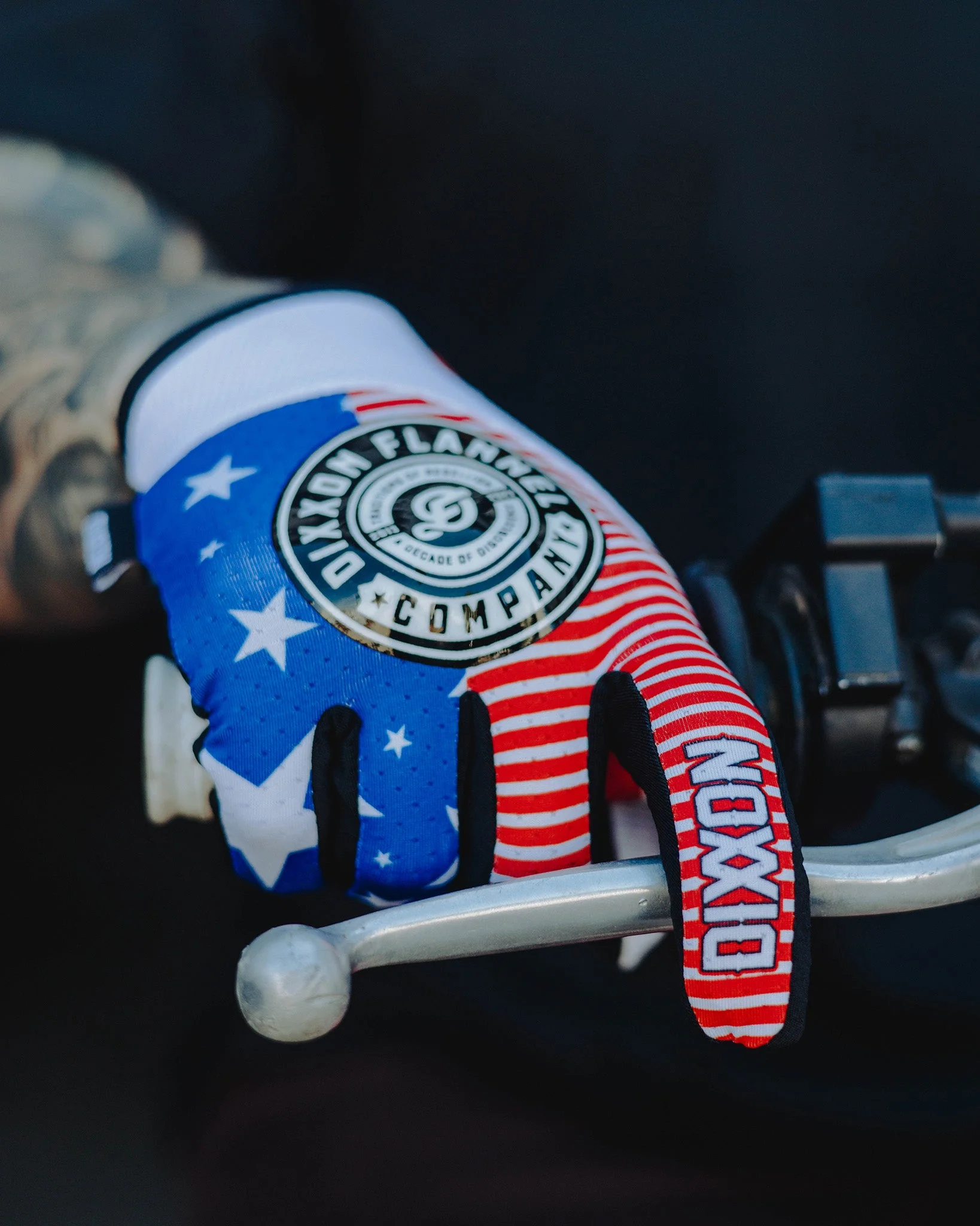 Traditions of Rebellion Moto Gloves - Red, White, & Blue - Image 2