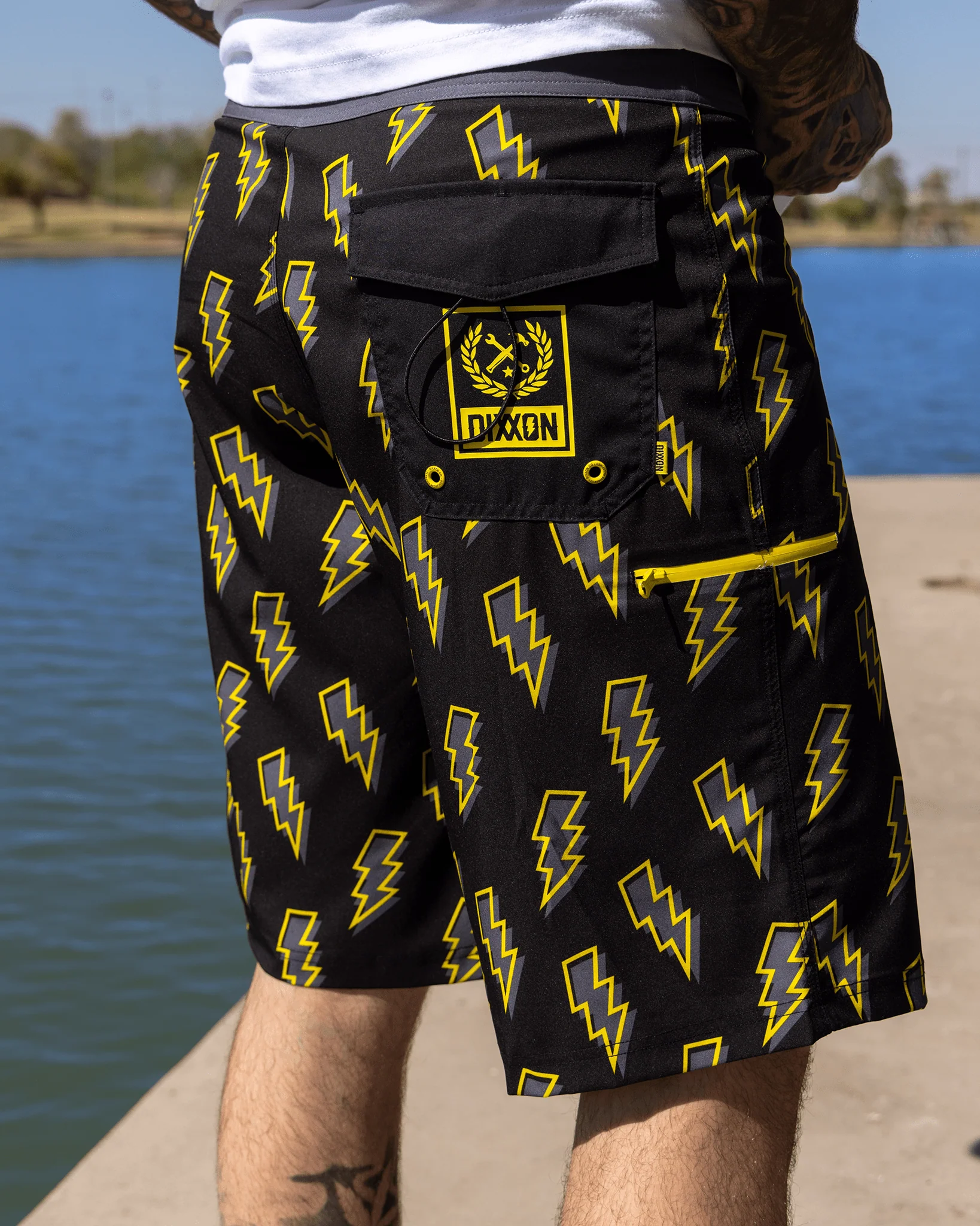 Voltage Boardshorts - Yellow & Black - Image 2