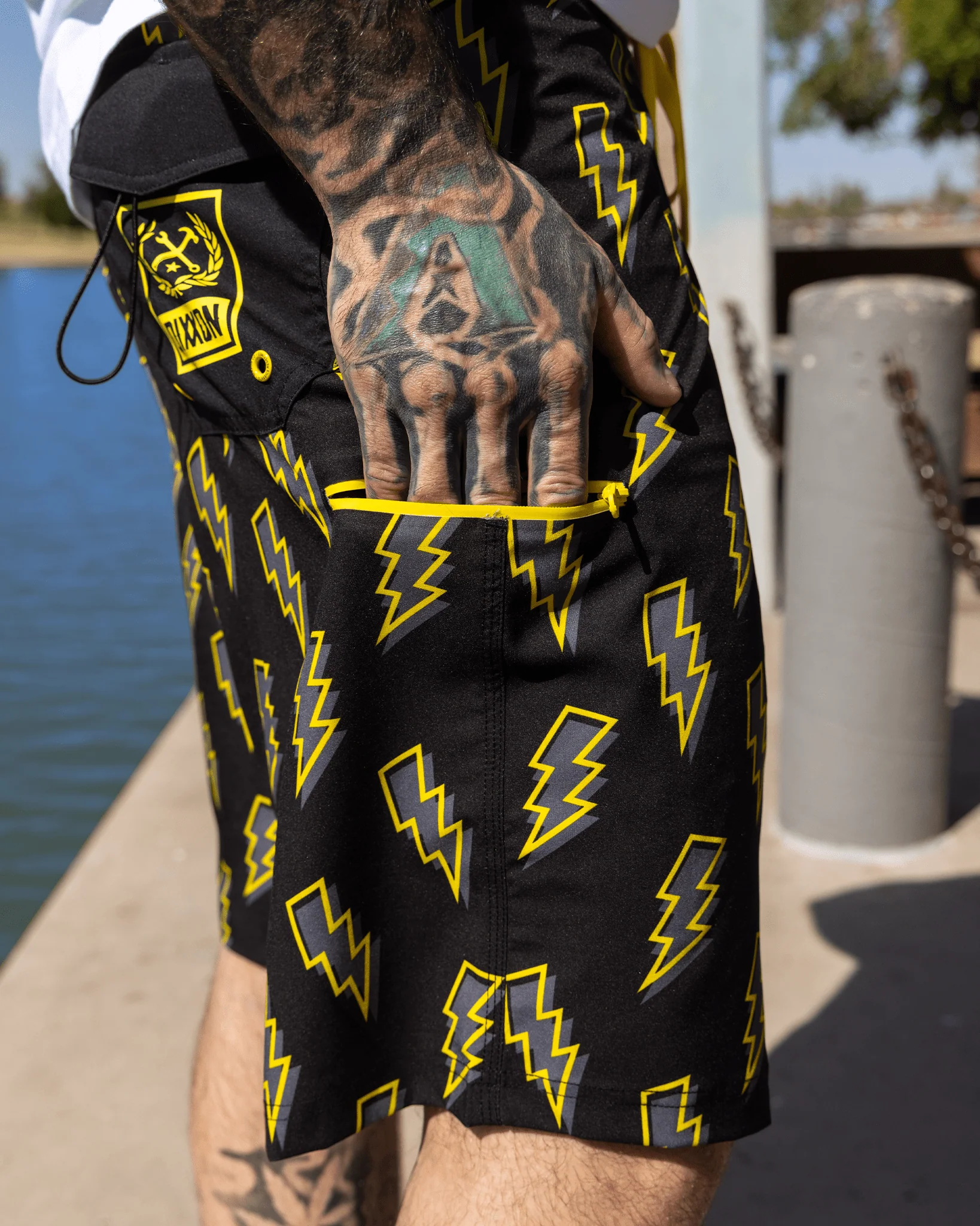 Voltage Boardshorts - Yellow & Black - Image 3
