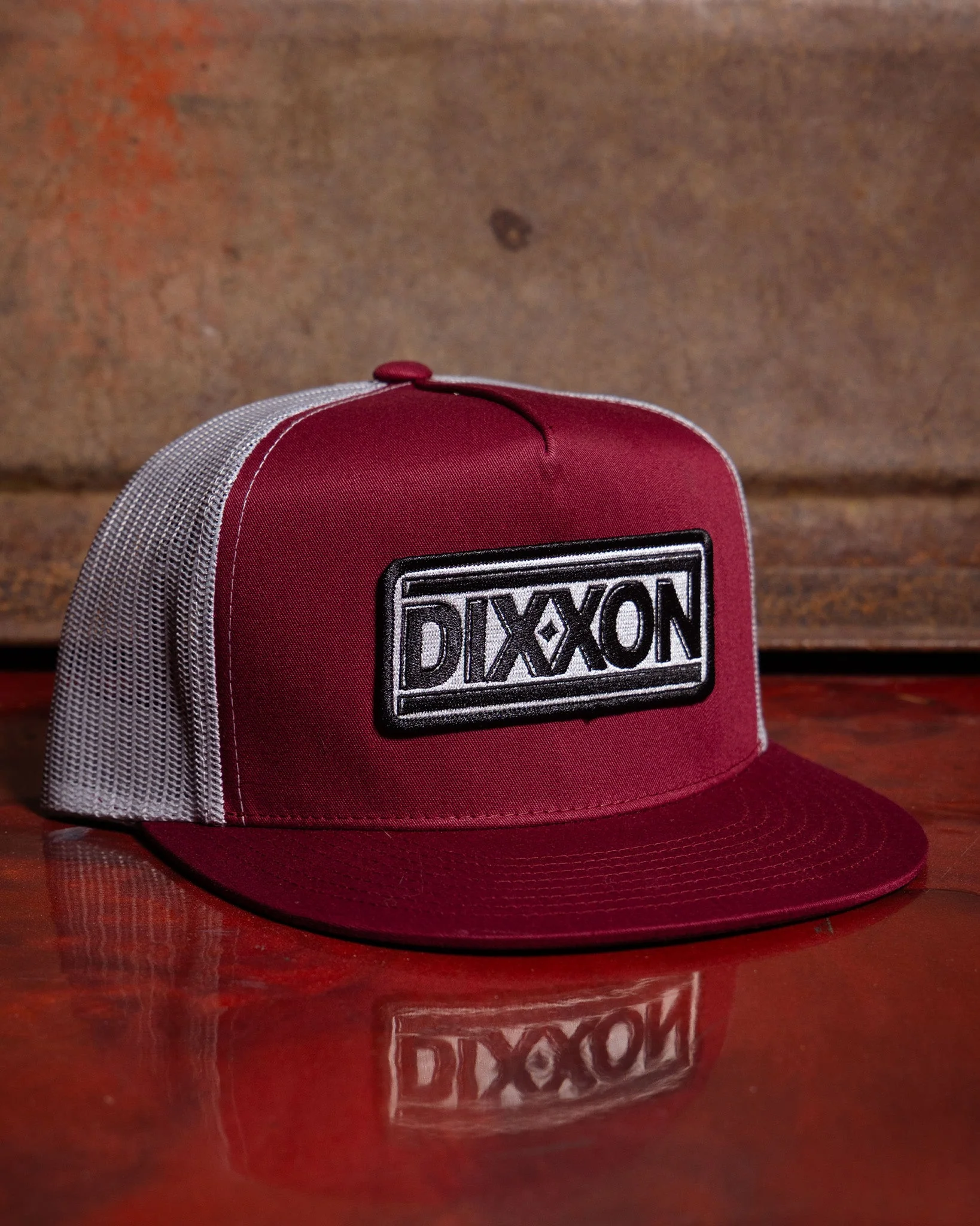 New Wave Flat Bill Trucker Snapback - White & Black - Image 2