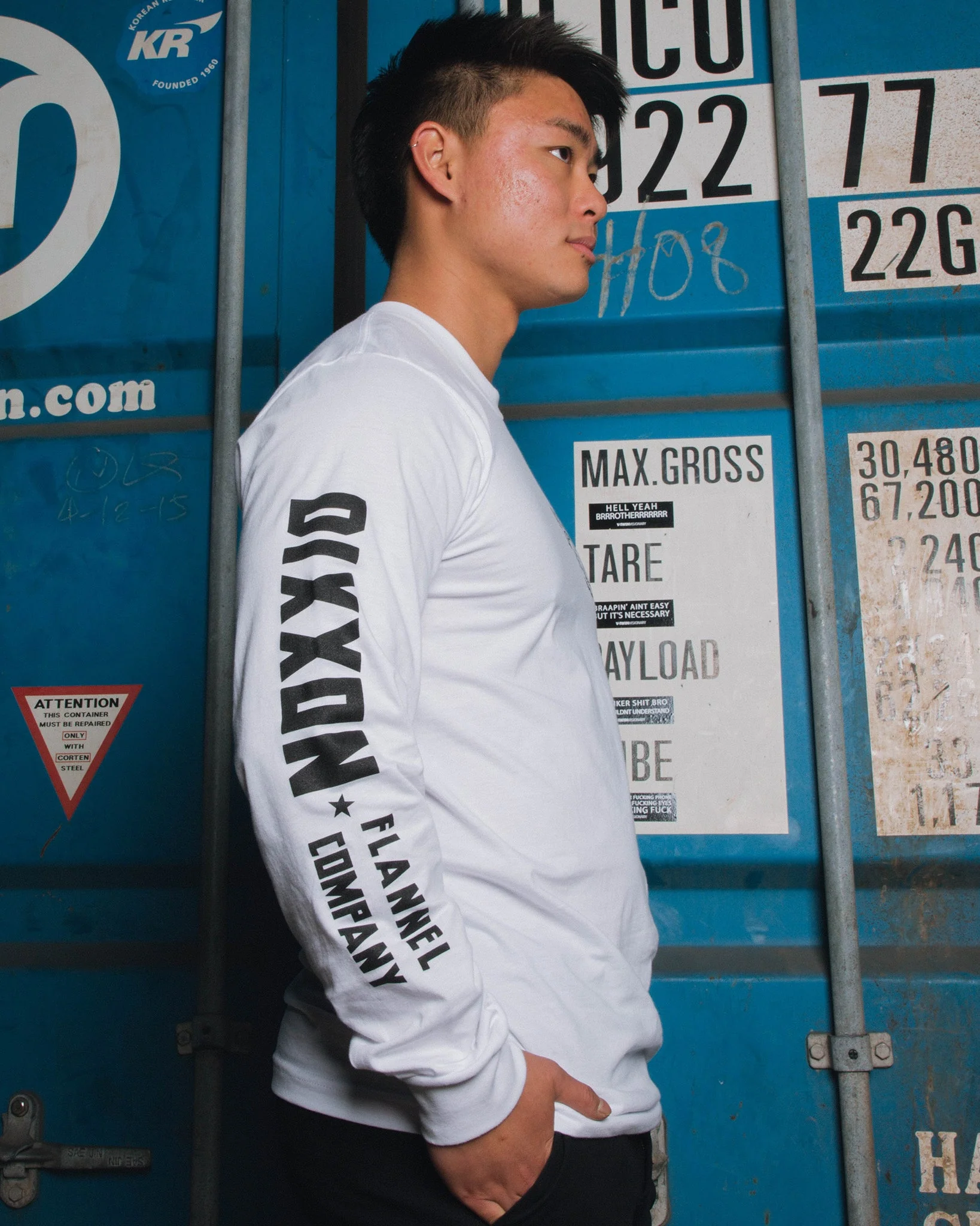 Weld Long Sleeve T-Shirt - White & Black - Image 5