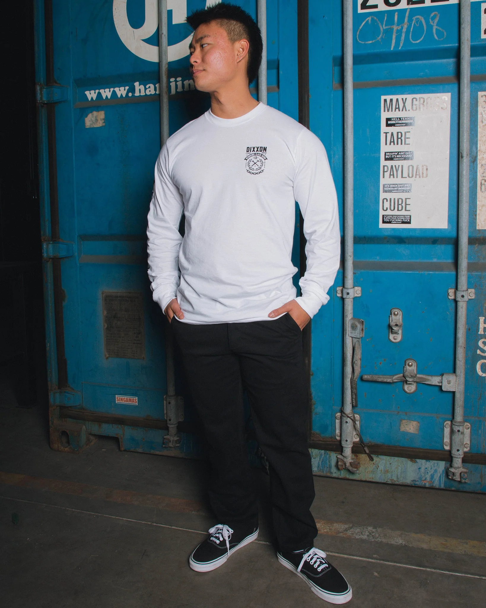 Weld Long Sleeve T-Shirt - White & Black - Image 7
