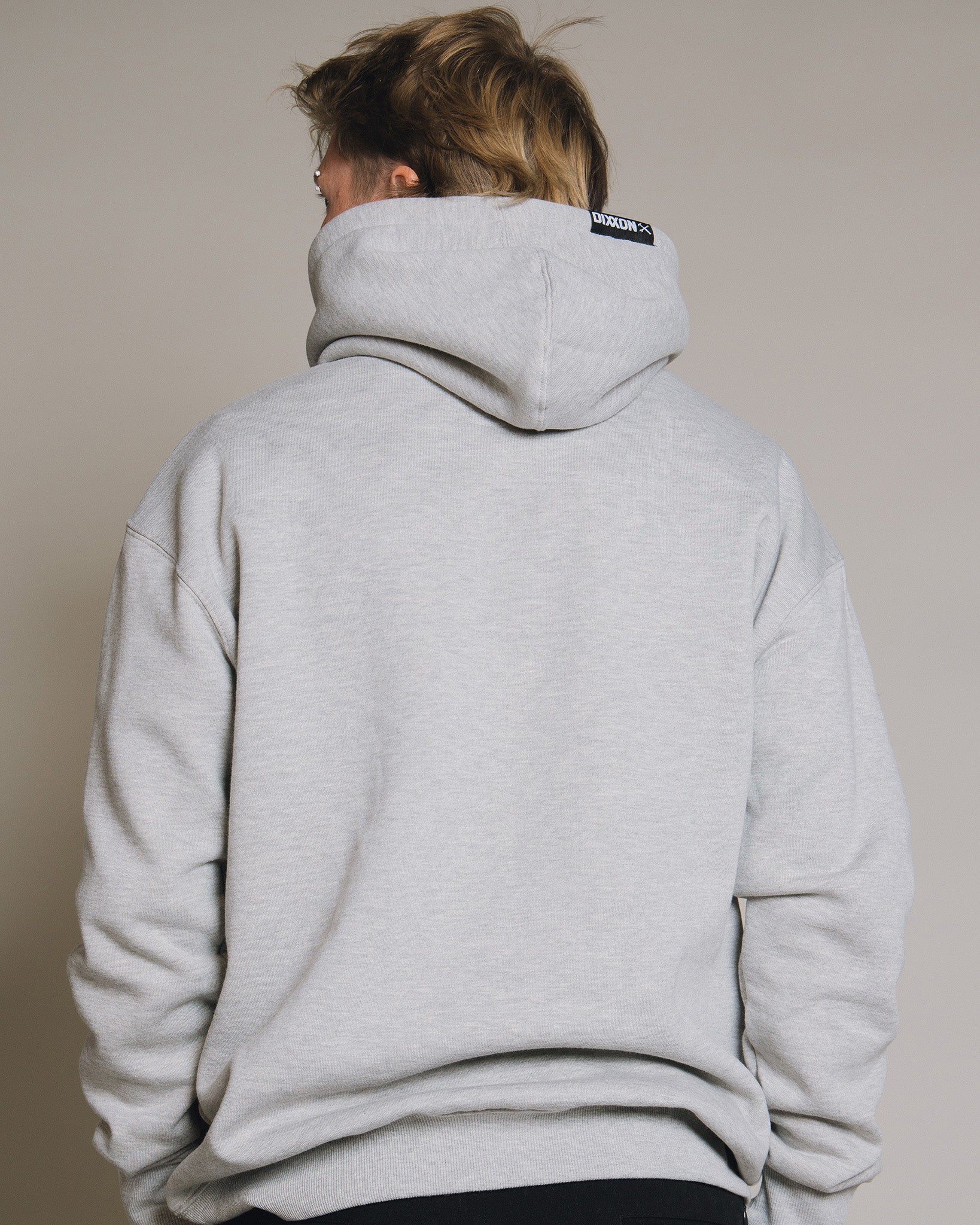 White Award Crest Pullover Hoodie - Heathered Gray - Image 2