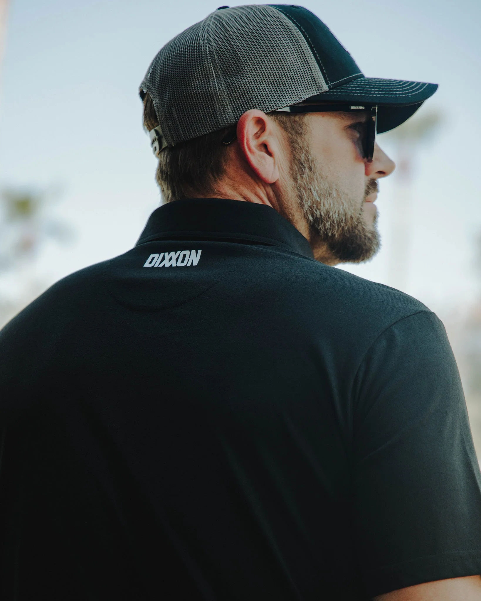 White & Black Floral Premium Polo - Black - Image 3