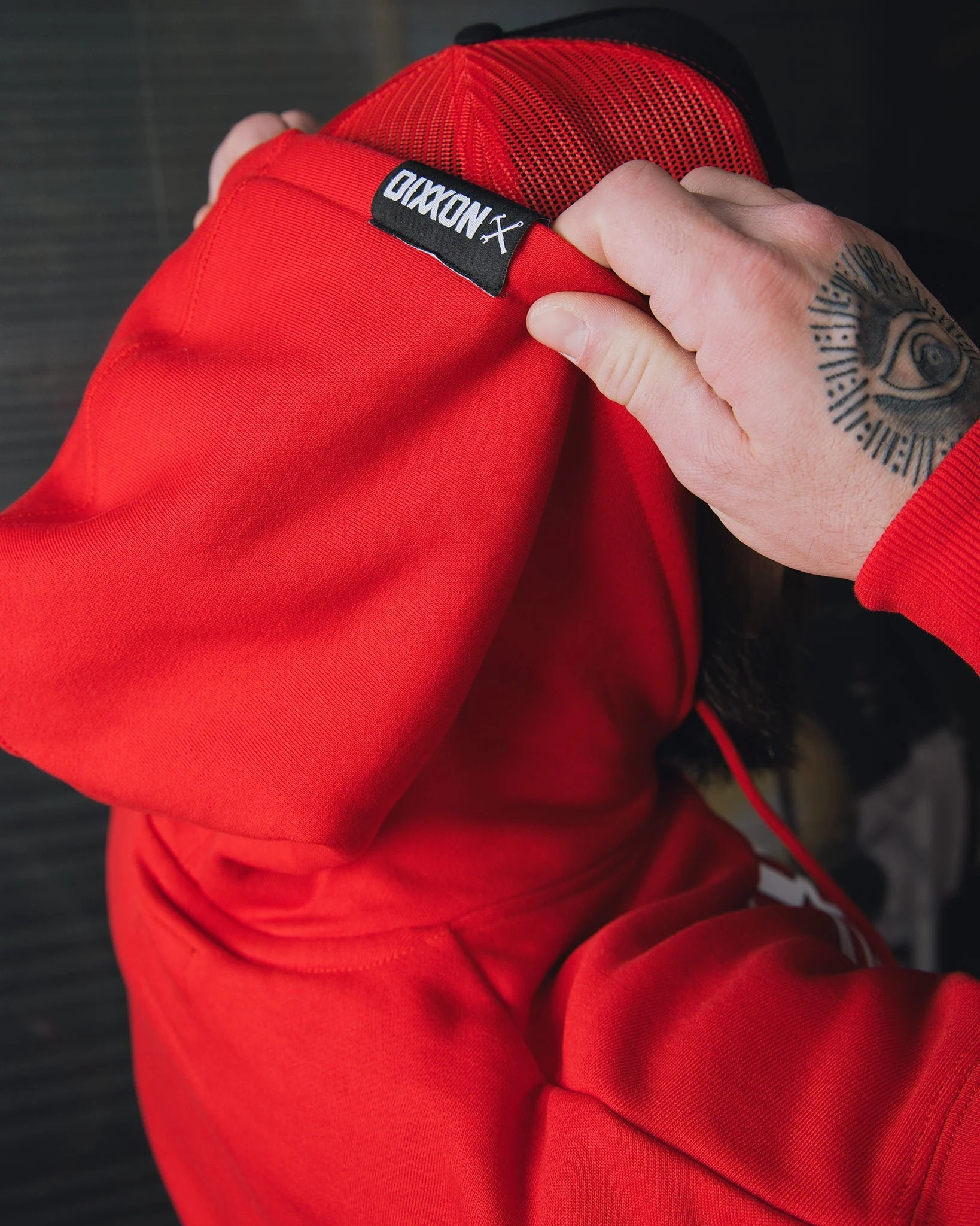 White Bolt Pullover Hoodie - Red - Image 4