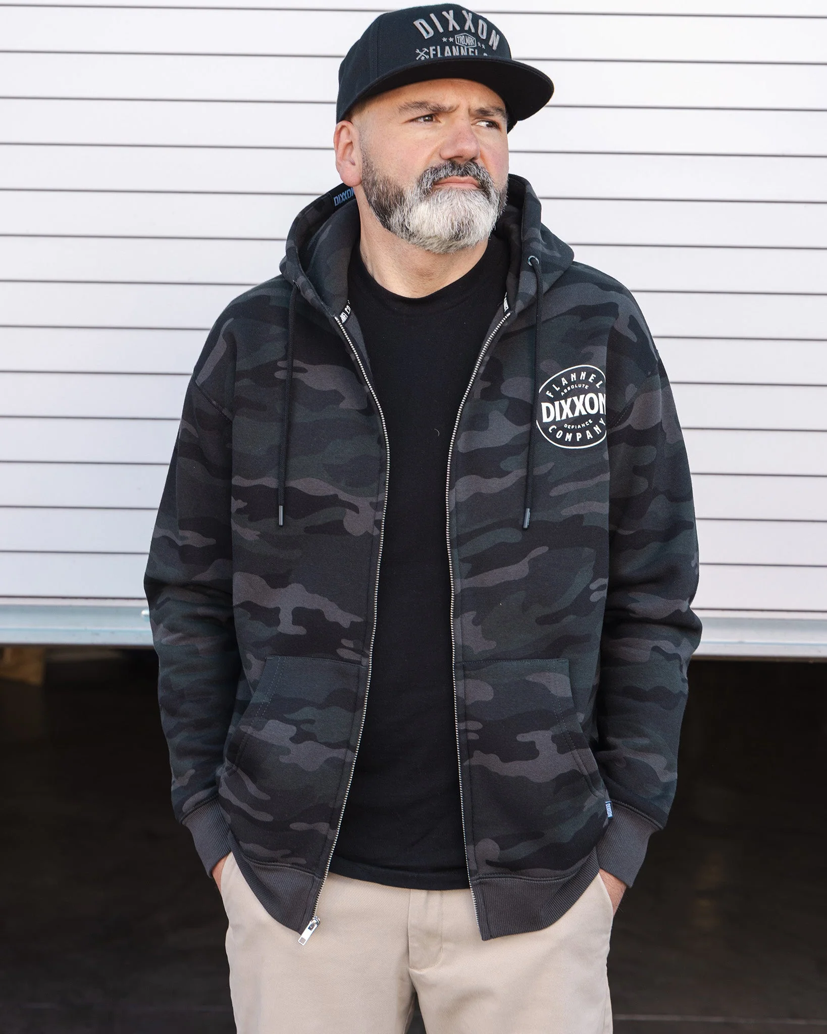 White Chain Driven Zip Up Hoodie - Black Camo - Image 4
