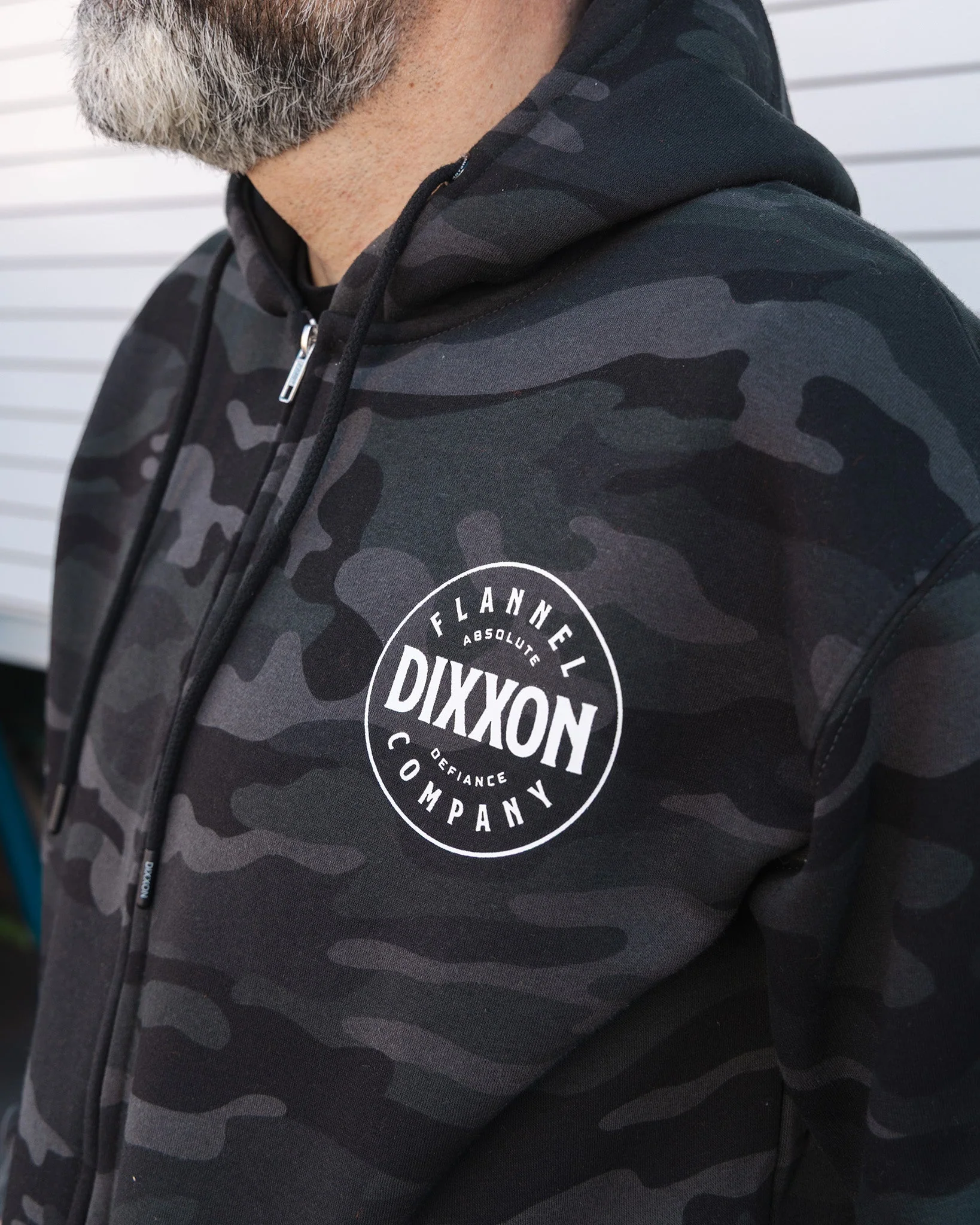 White Chain Driven Zip Up Hoodie - Black Camo - Image 6