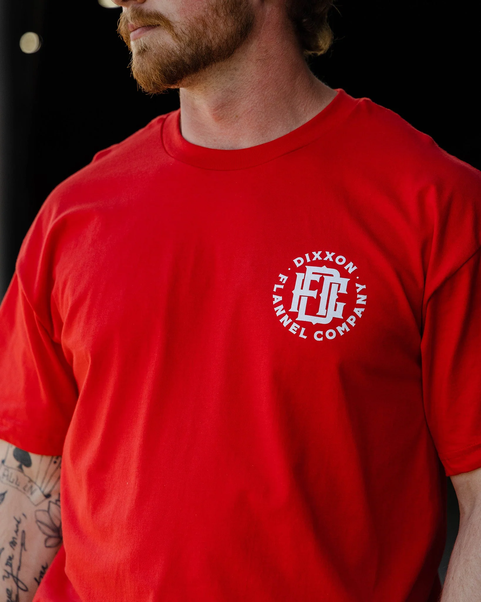 White Compass T-Shirt - Red - Image 2