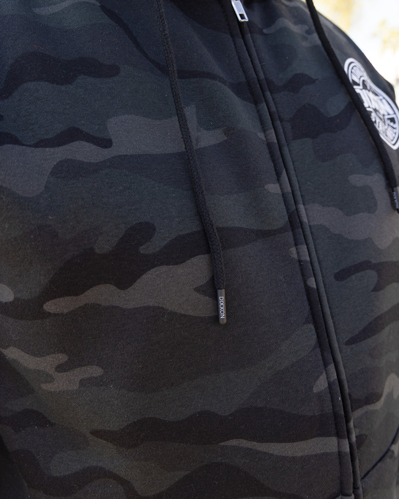 White Corpo Zip Up Hoodie - Black Camo - Image 6