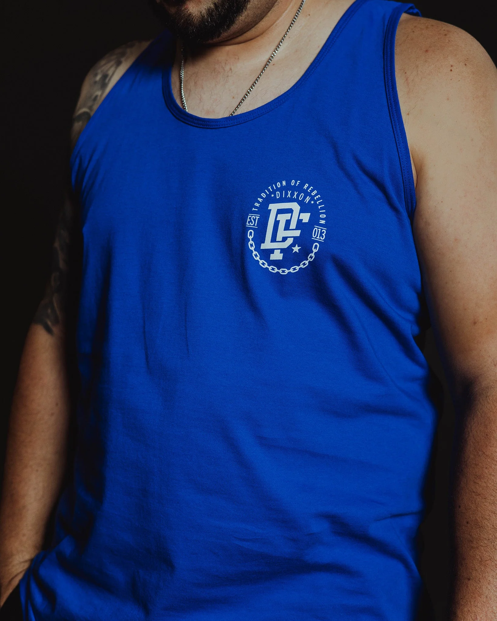 White Disobedience Tank - Blue - Image 2