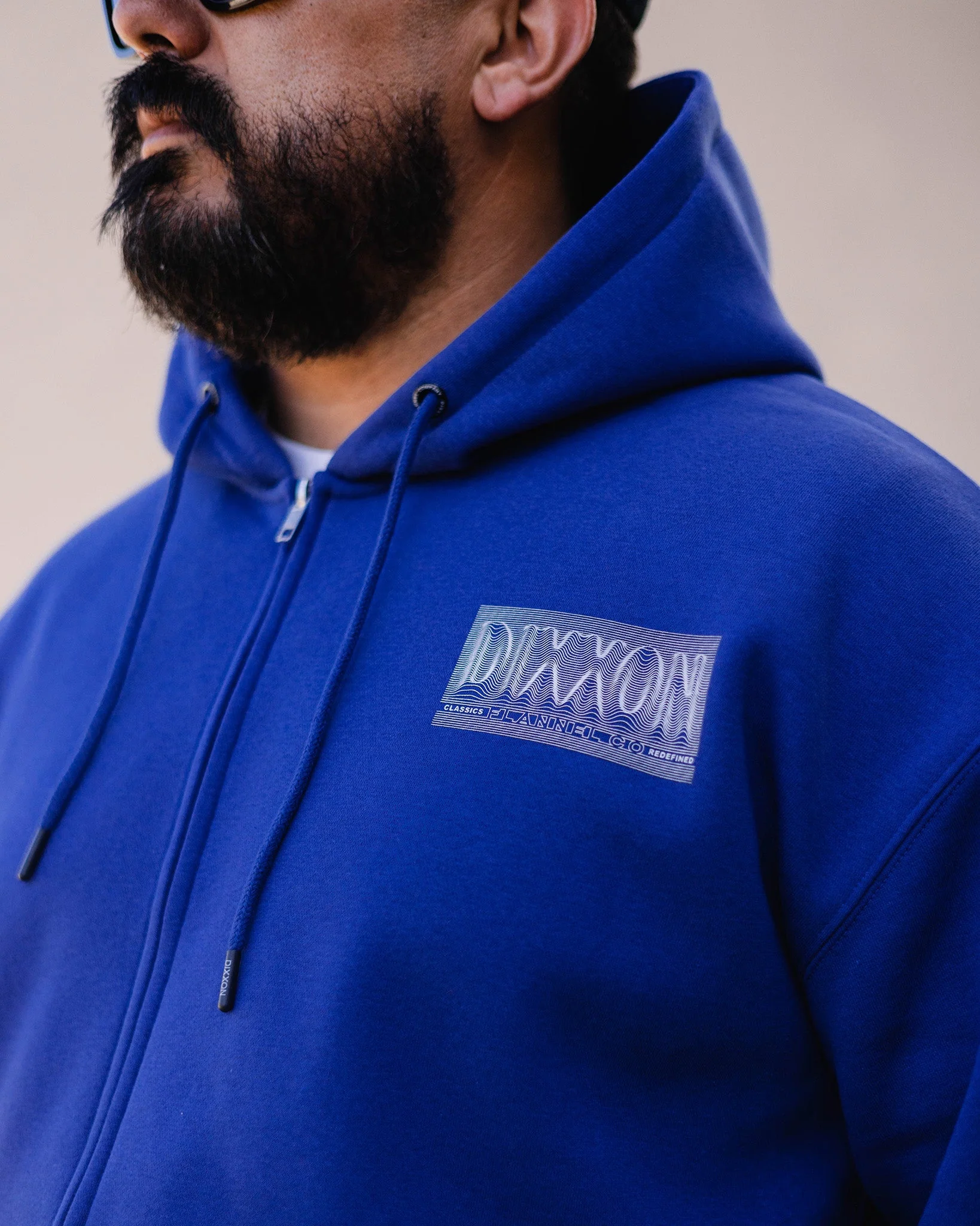 White Epicenter Zip Up Hoodie - Blue - Image 4