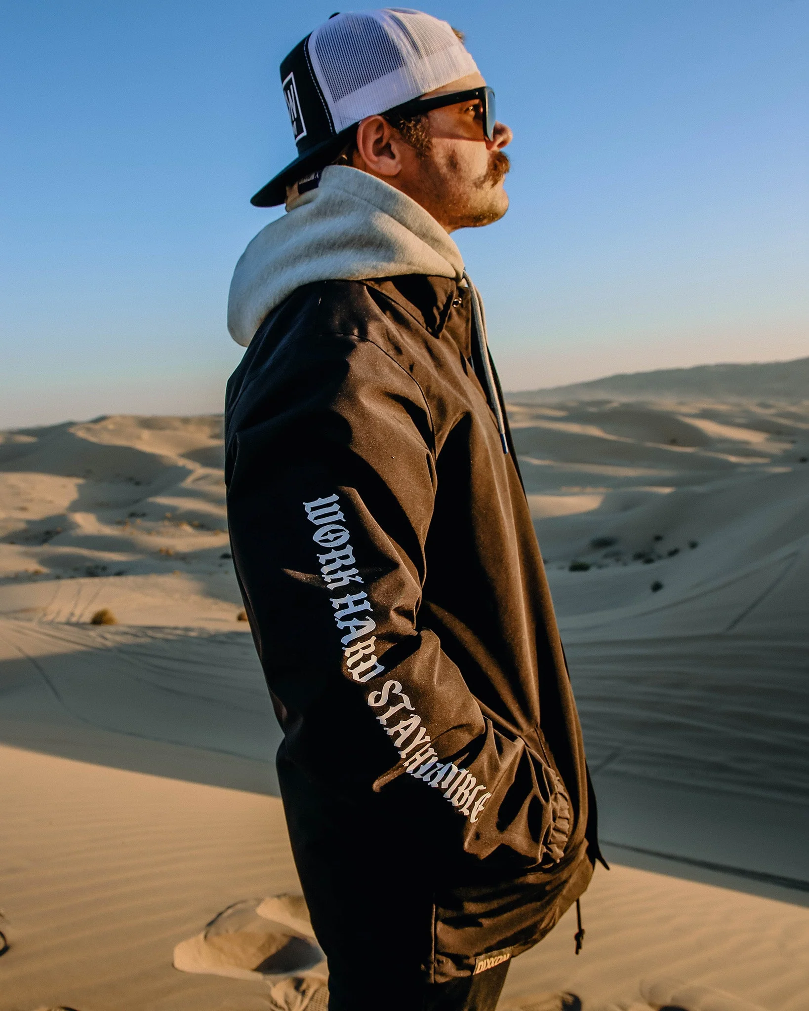 White & Gold Salty Patch Coaches Jacket - Black - Image 4