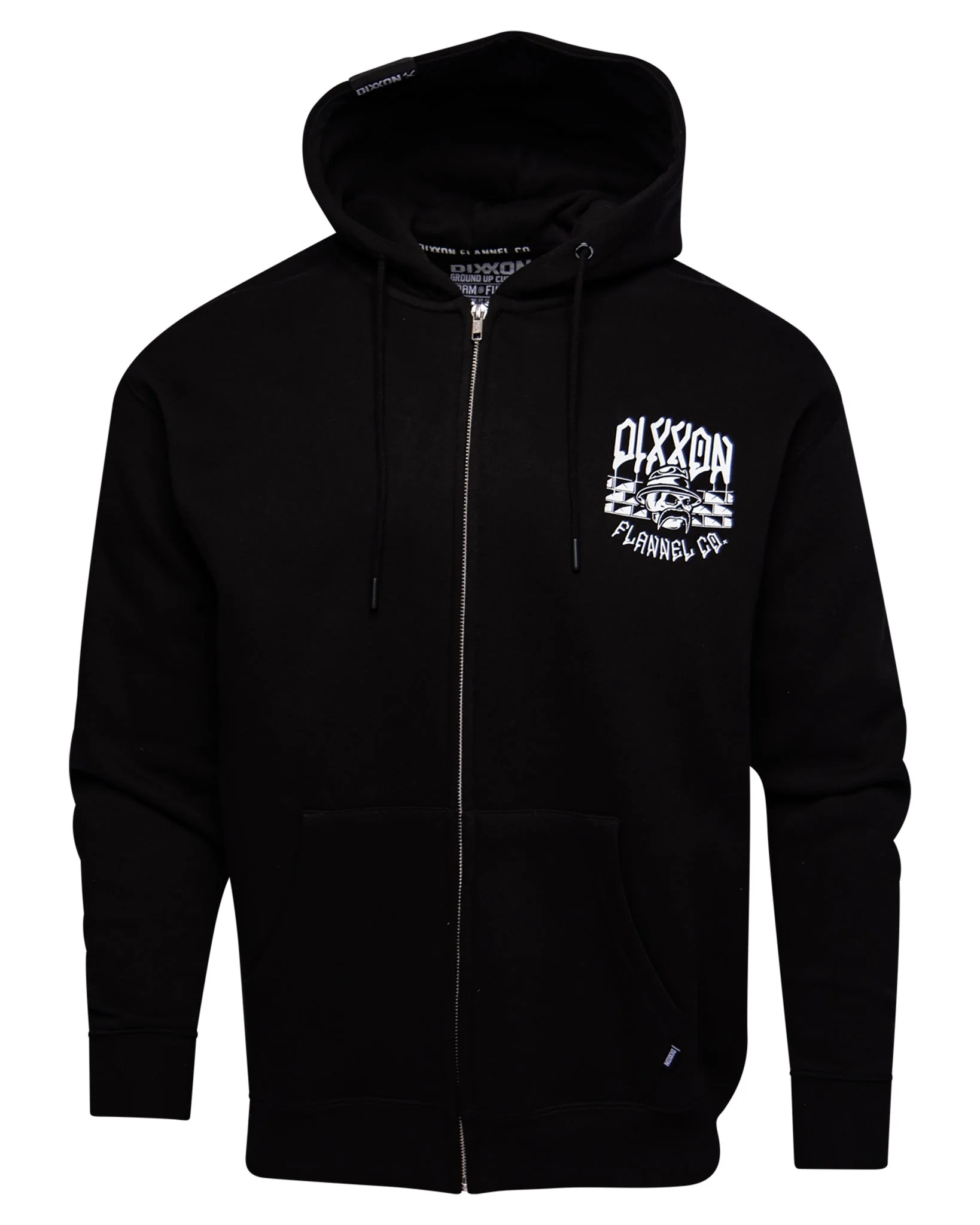 White Hector Zip Up Hoodie - Black - Image 3