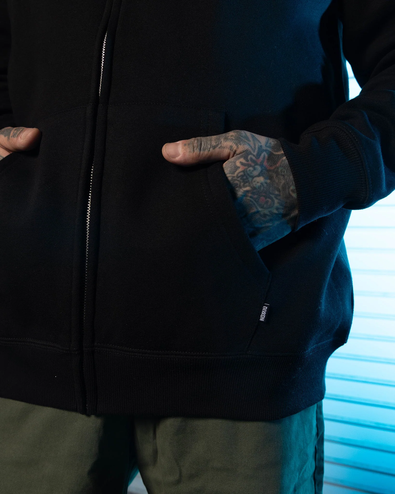 In the Streets Zip Up Hoodie - Black & White - Image 6