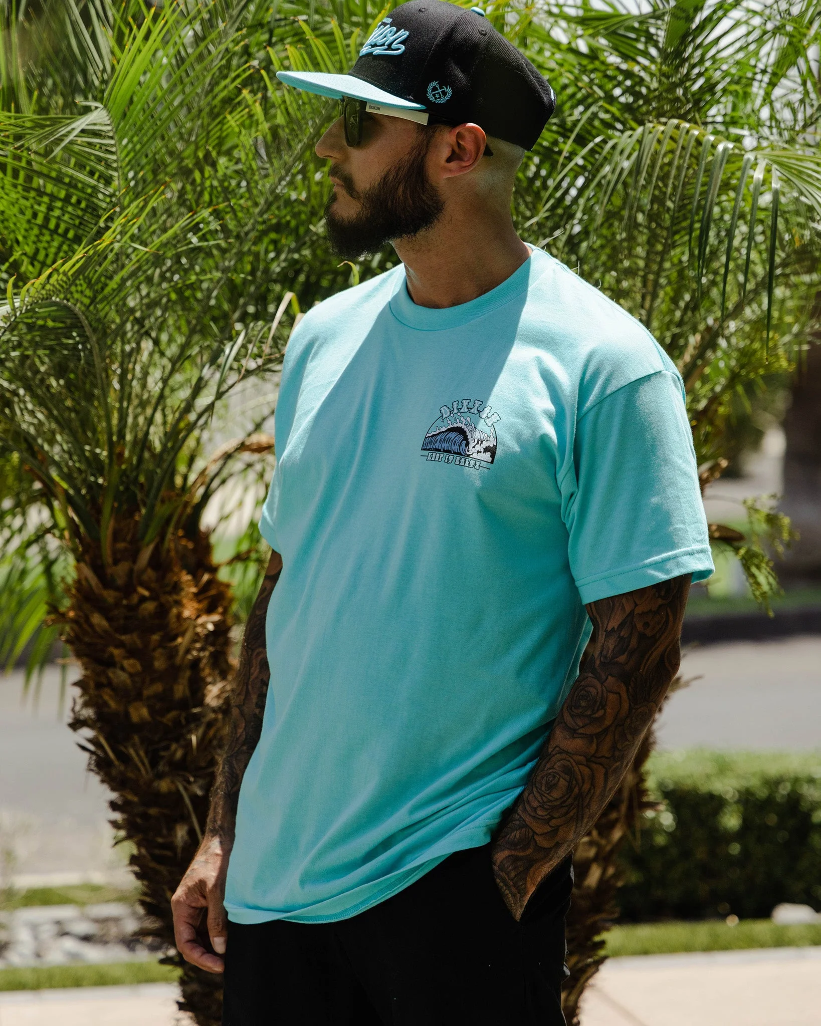 White Keep It Salty T-Shirt - Aqua - Image 2