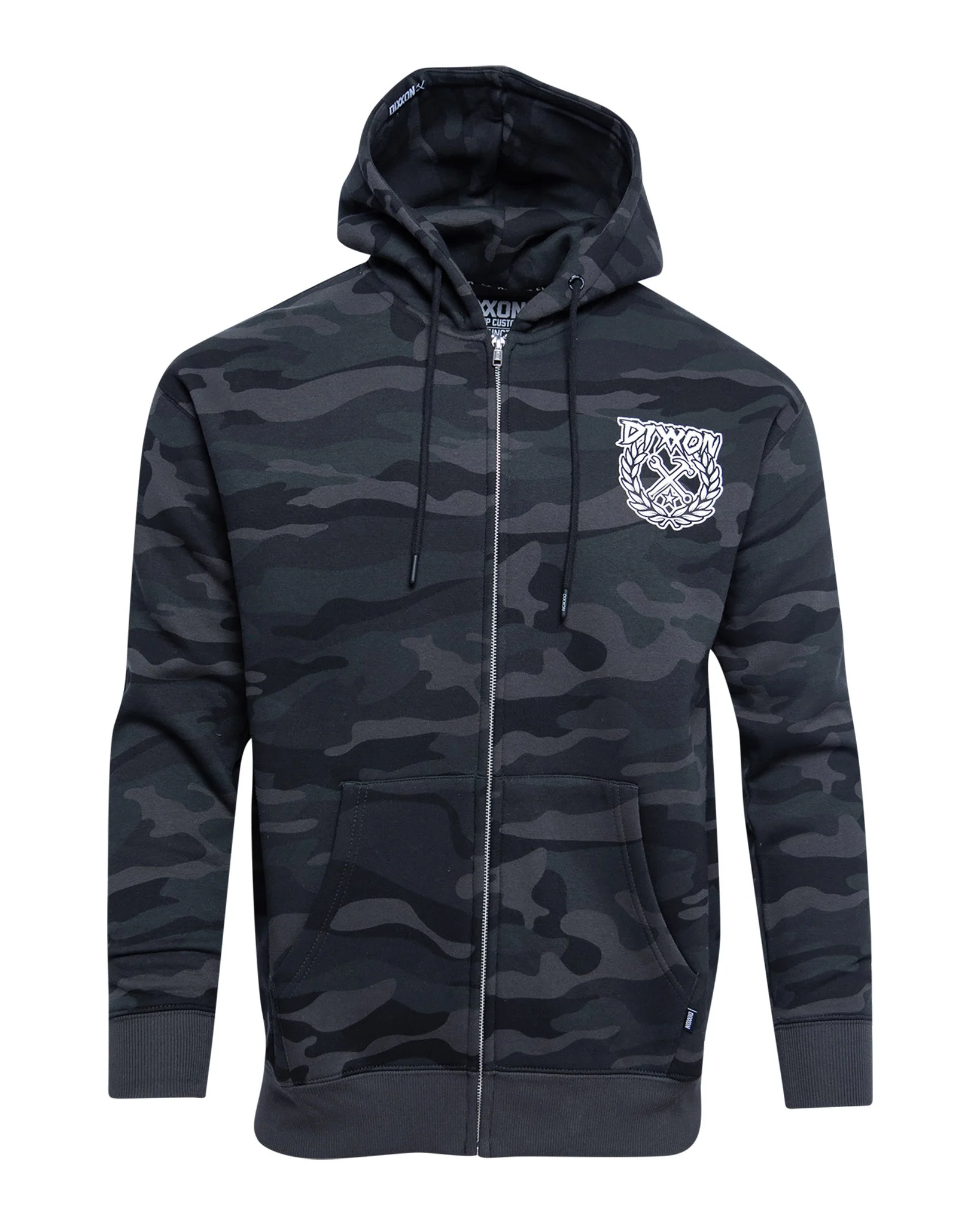 White Party Crest Zip Up Hoodie - Black Camo - Image 3