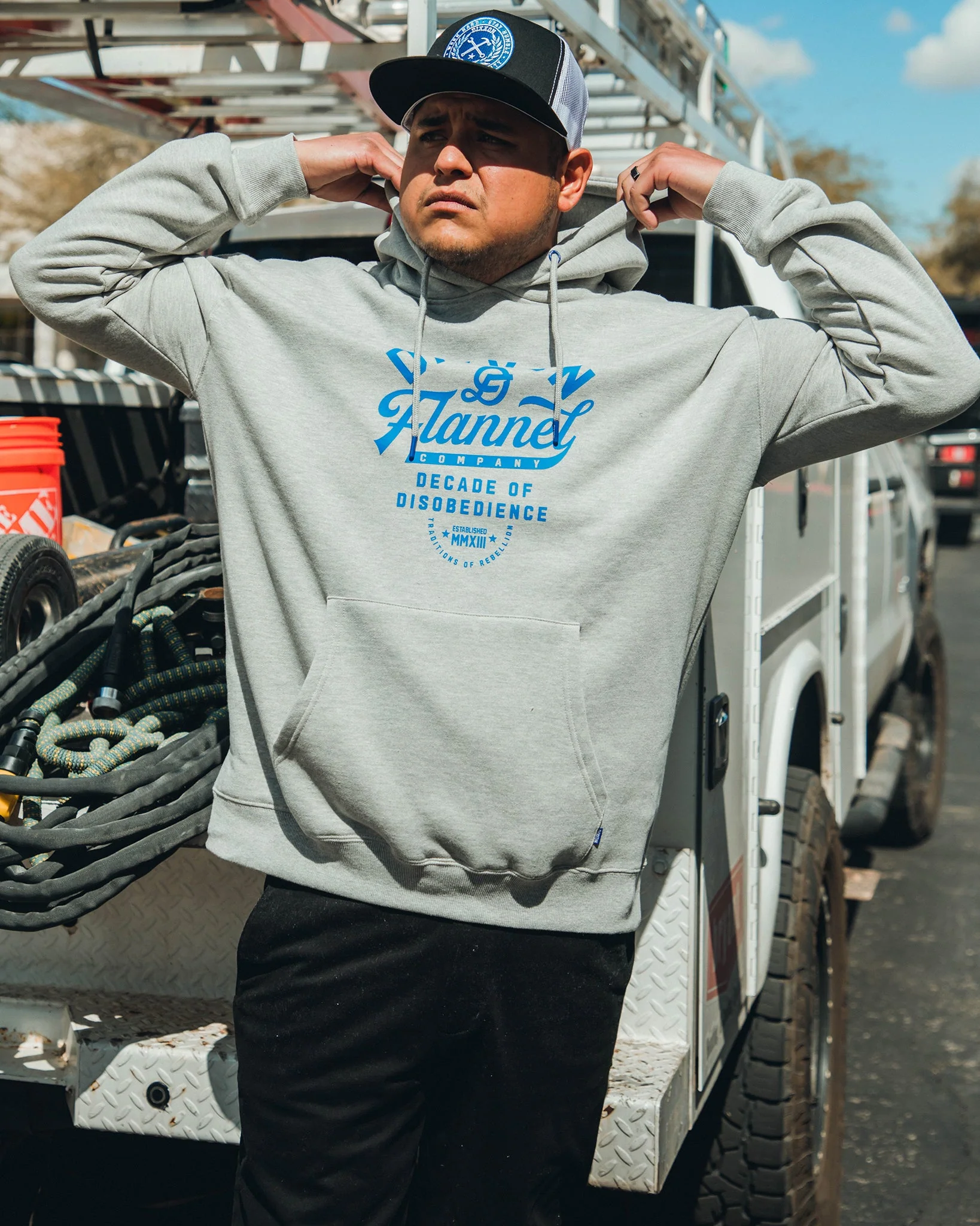 Blue Pastime Pullover Hoodie - Heather Gray - Image 4