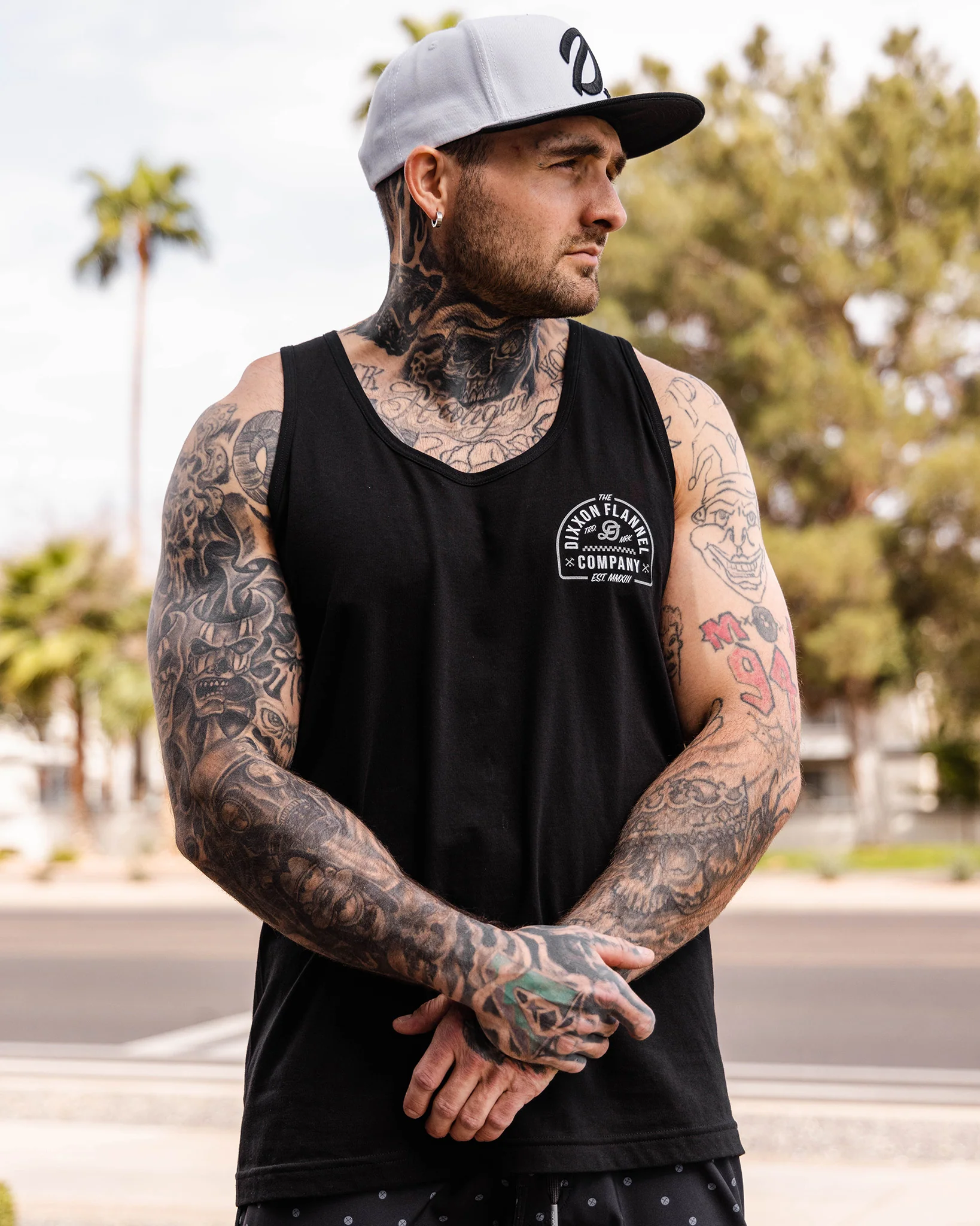 White & Silver The Dixxon Flannel Tank - Black - Image 2