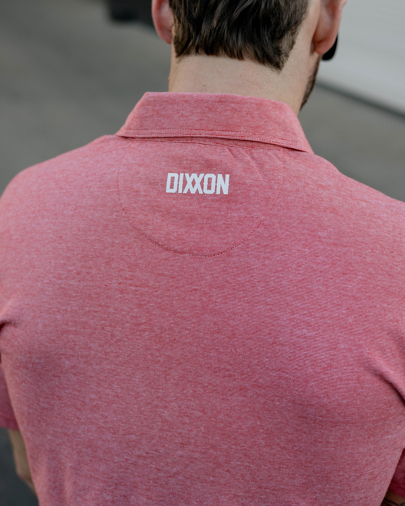 White Stripe Premium Polo - Heathered Red - Image 4