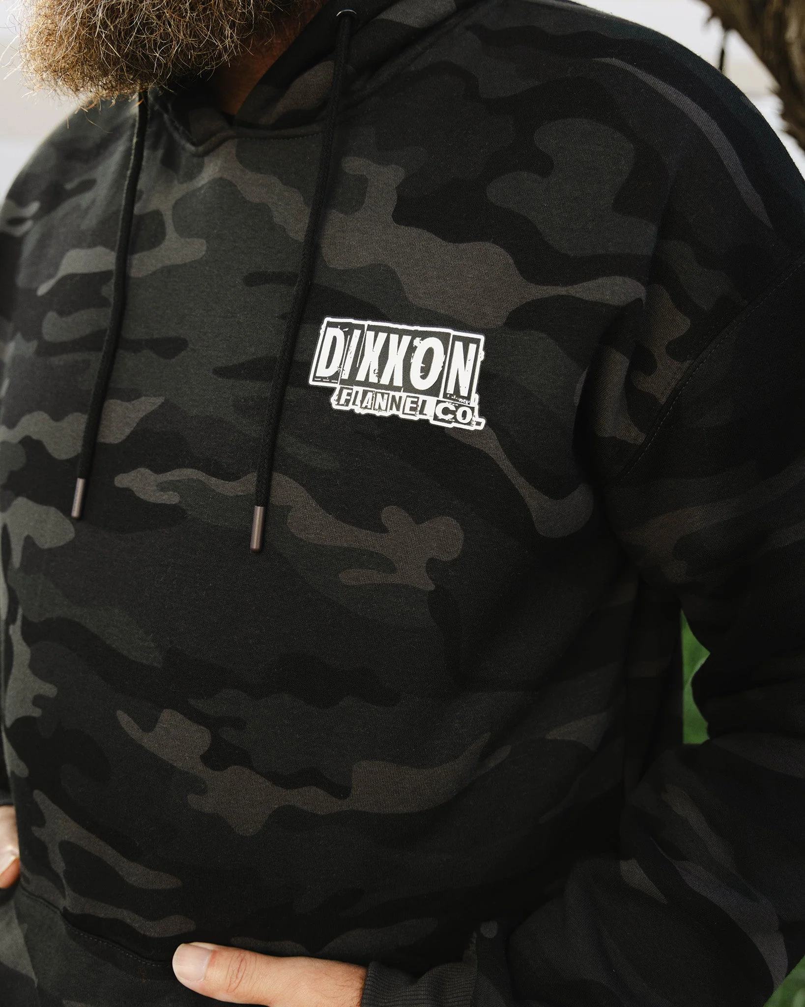 White Truckin' Pullover Hoodie - Black Camo - Image 5