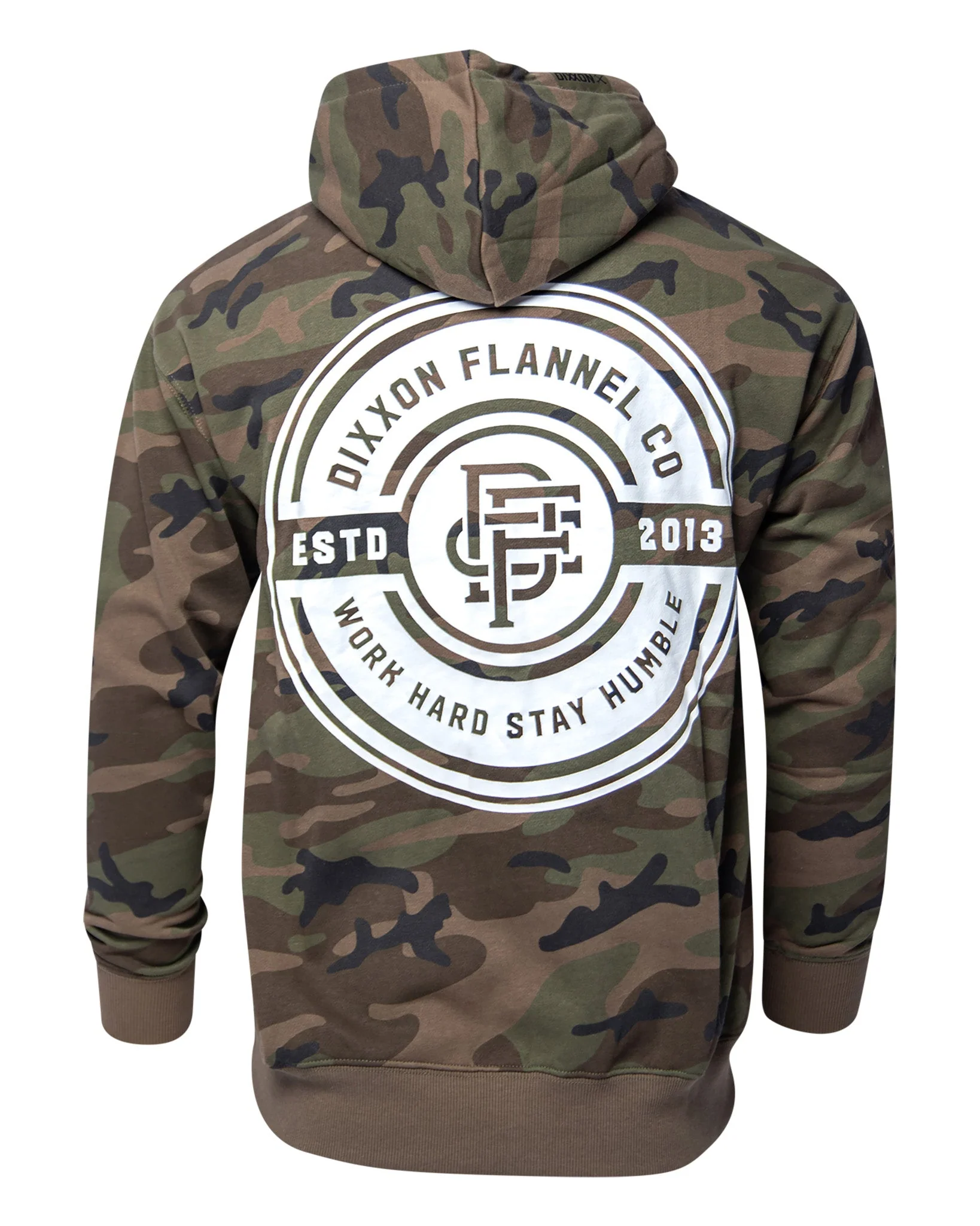 White Work Hard Badge Zip Up - Camo - Image 2