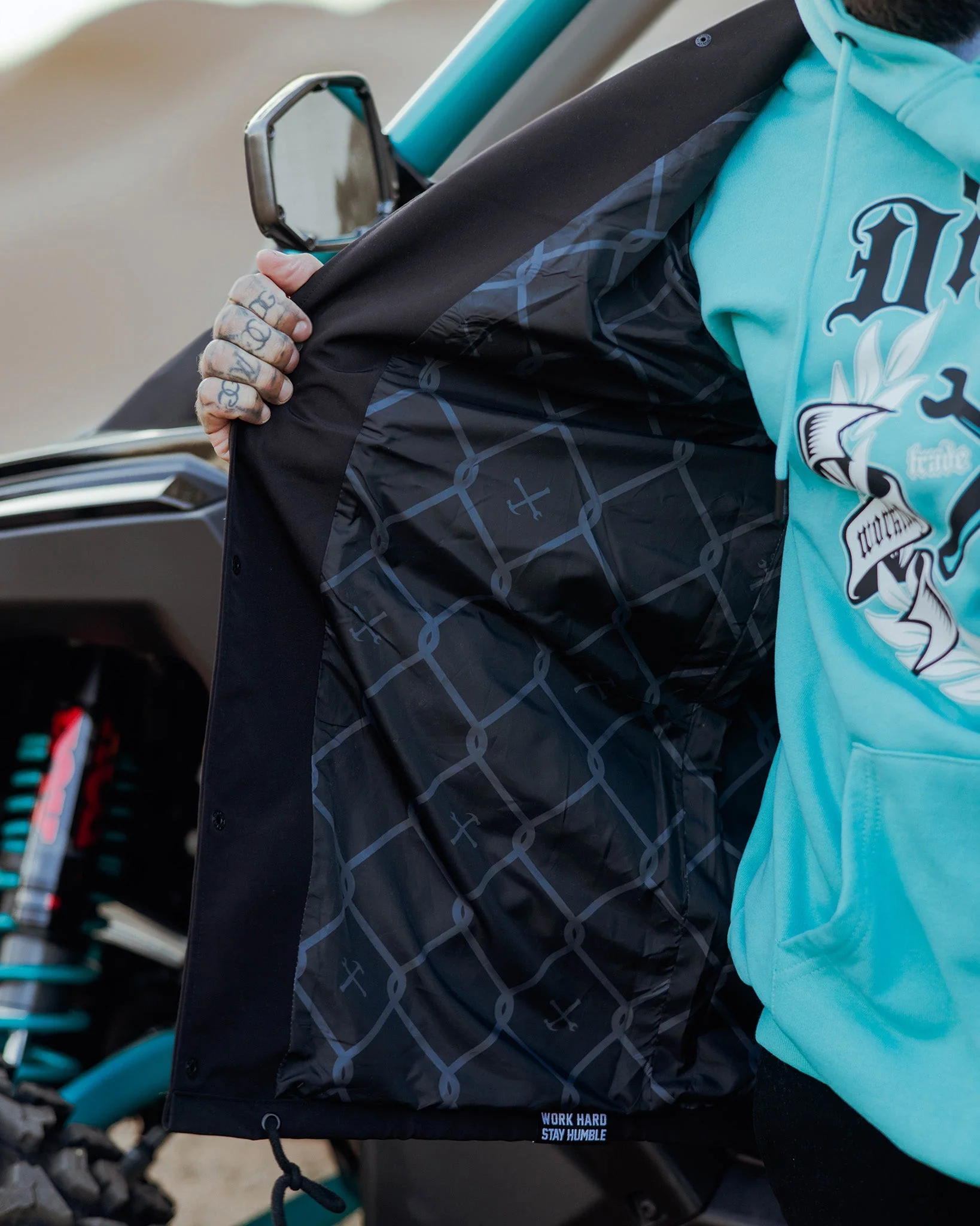 White Working Class Coaches Jacket - Black - Image 7