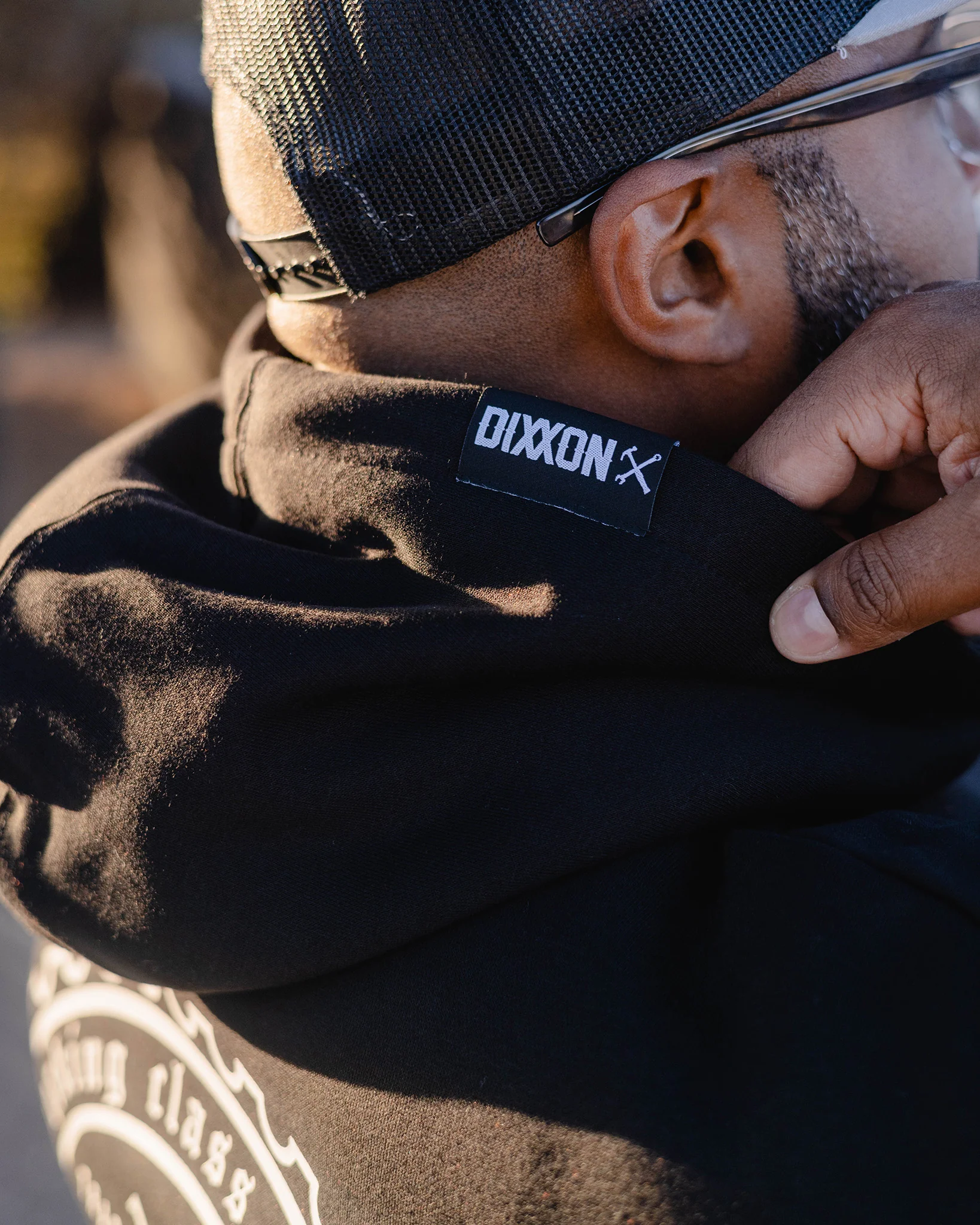 White Working Class Gear Pullover Hoodie - Black - Image 6